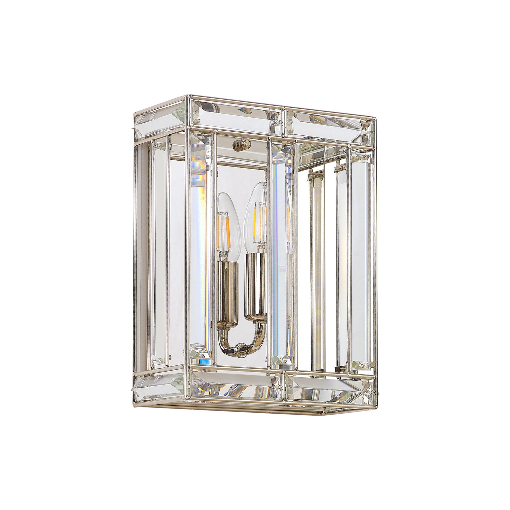 Fabula Woodford Single Square Wall Light - Polished Nickel