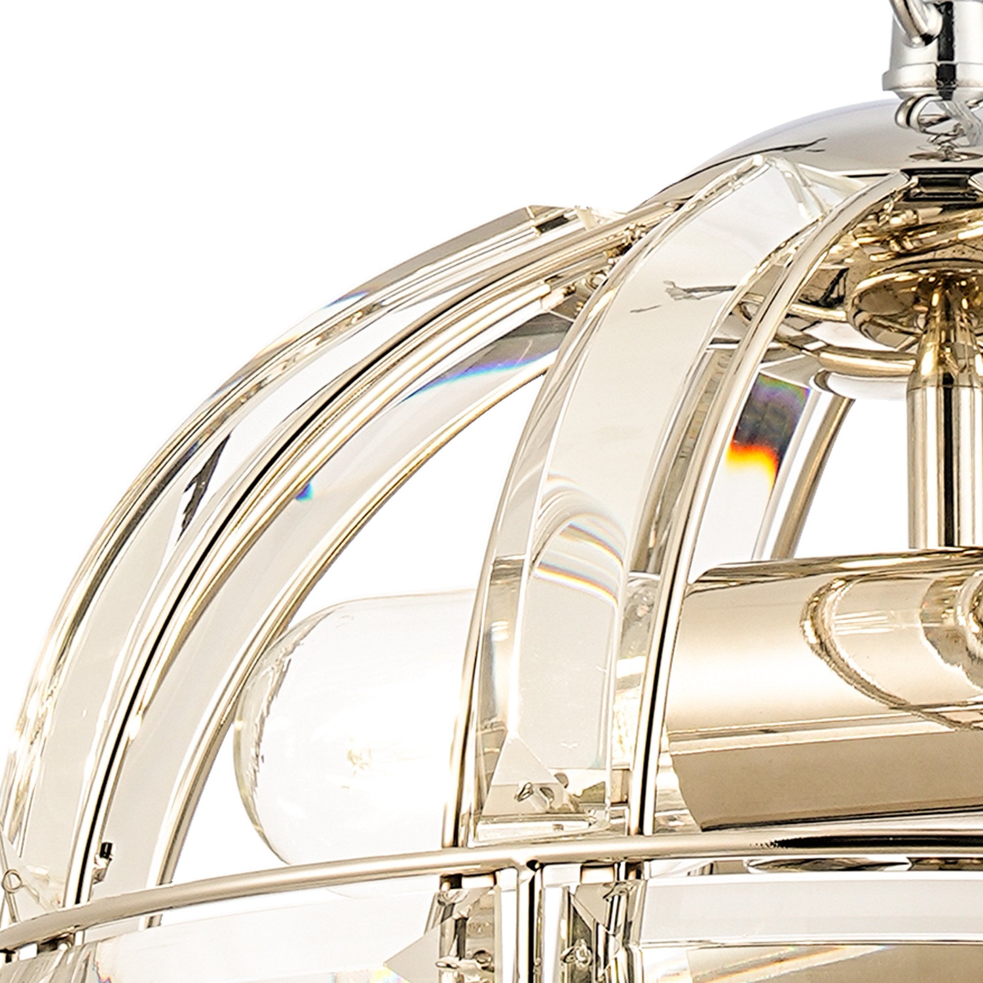 Fabula Woodford Small 2 Light Dome Pendant - Polished Nickel