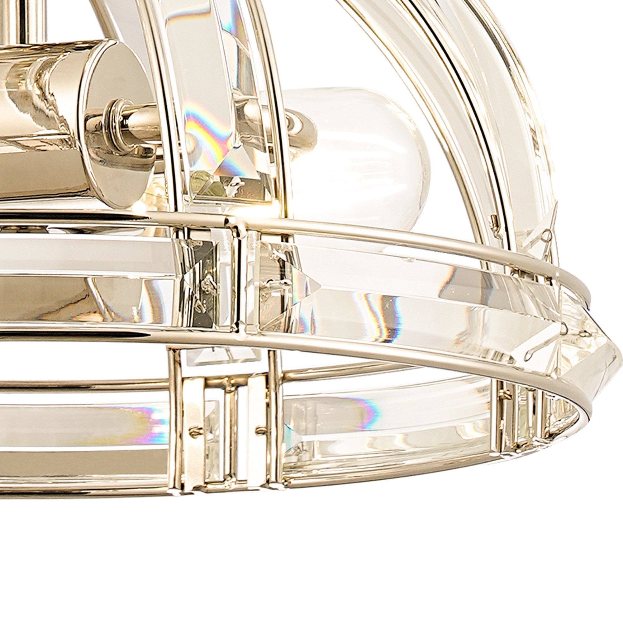 Fabula Woodford Small 2 Light Dome Pendant - Polished Nickel