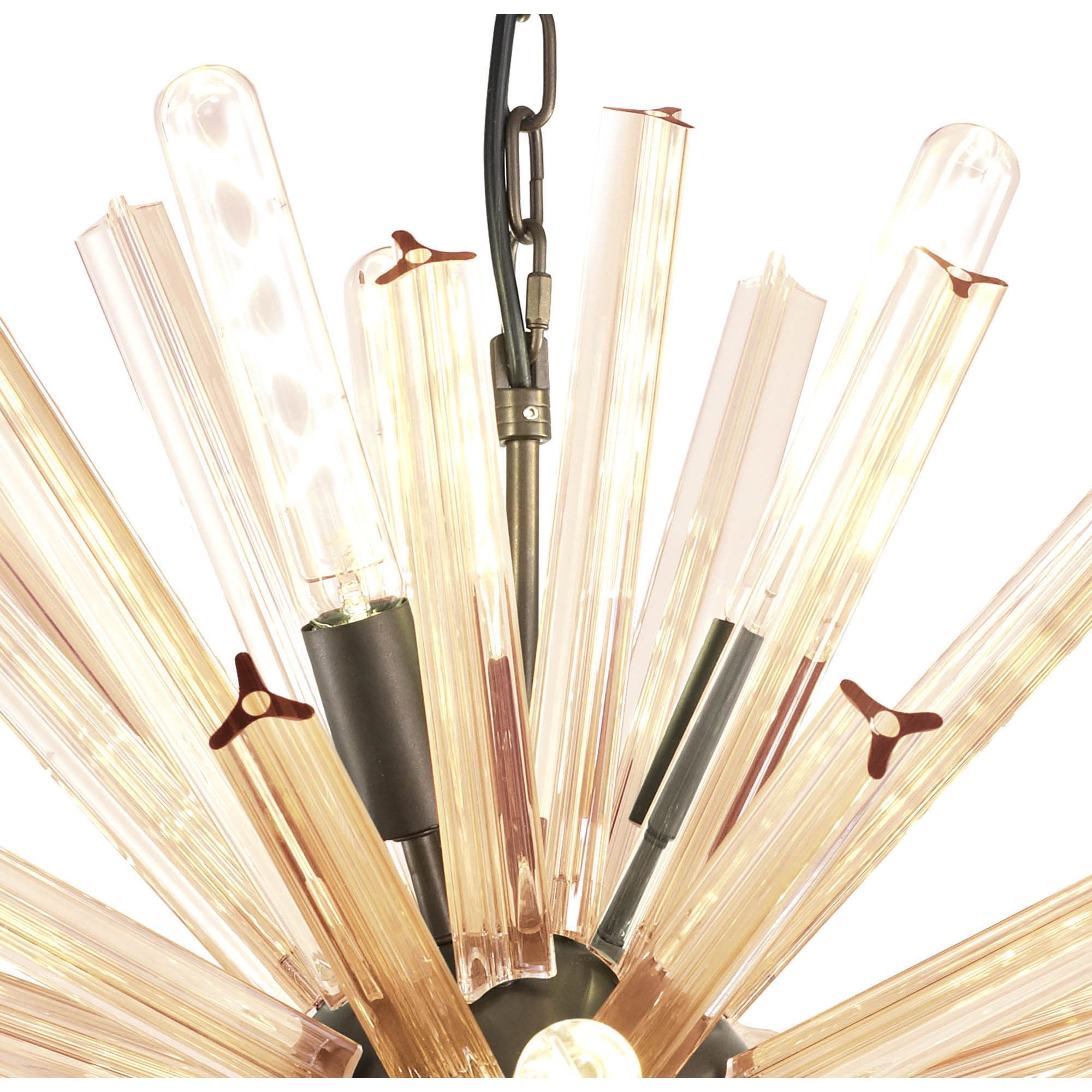 Fabula Wordworth 10 Light Round Pendant - Brown Oxide & Champagne Gold Glass