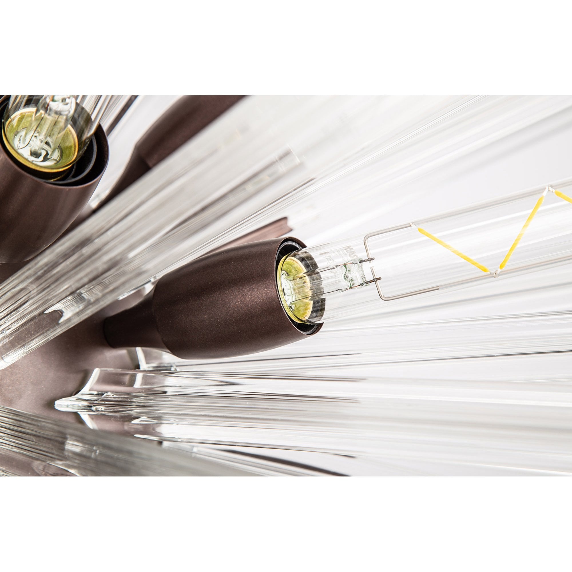 Fabula Wordworth 10 Light Round Pendant - Brown Oxide & Clear Glass