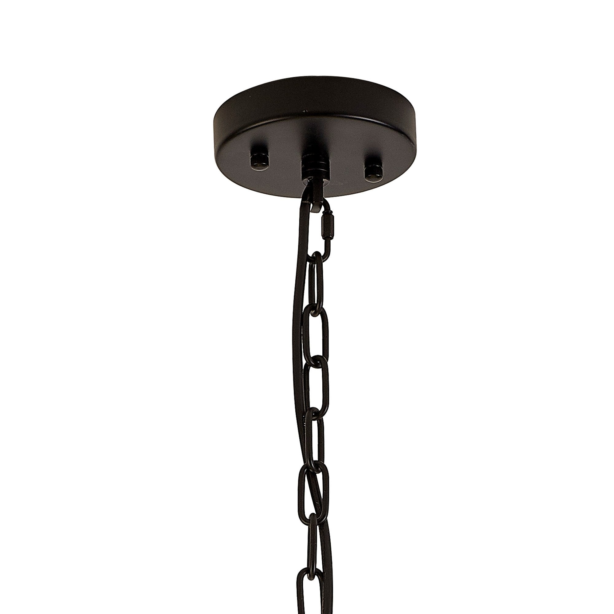 Fabula Wordworth 10 Light Round Pendant - Matt Black & Champagne Gold Glass