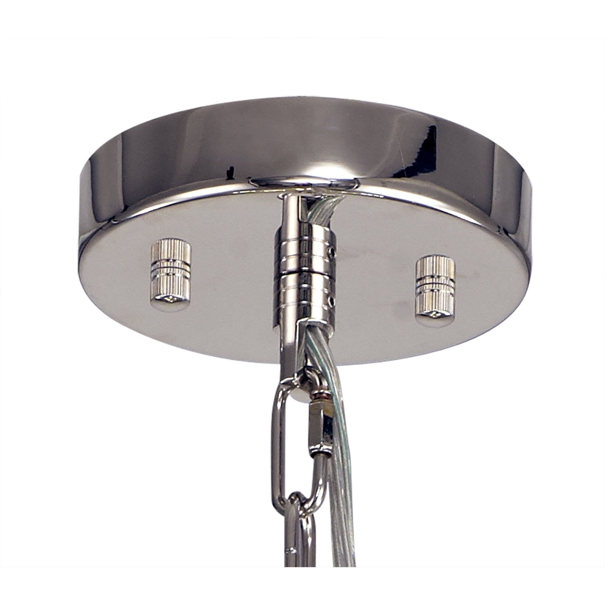 Fabula Wordworth 10 Light Round Pendant - Polished Nickel & Champagne Gold Glass