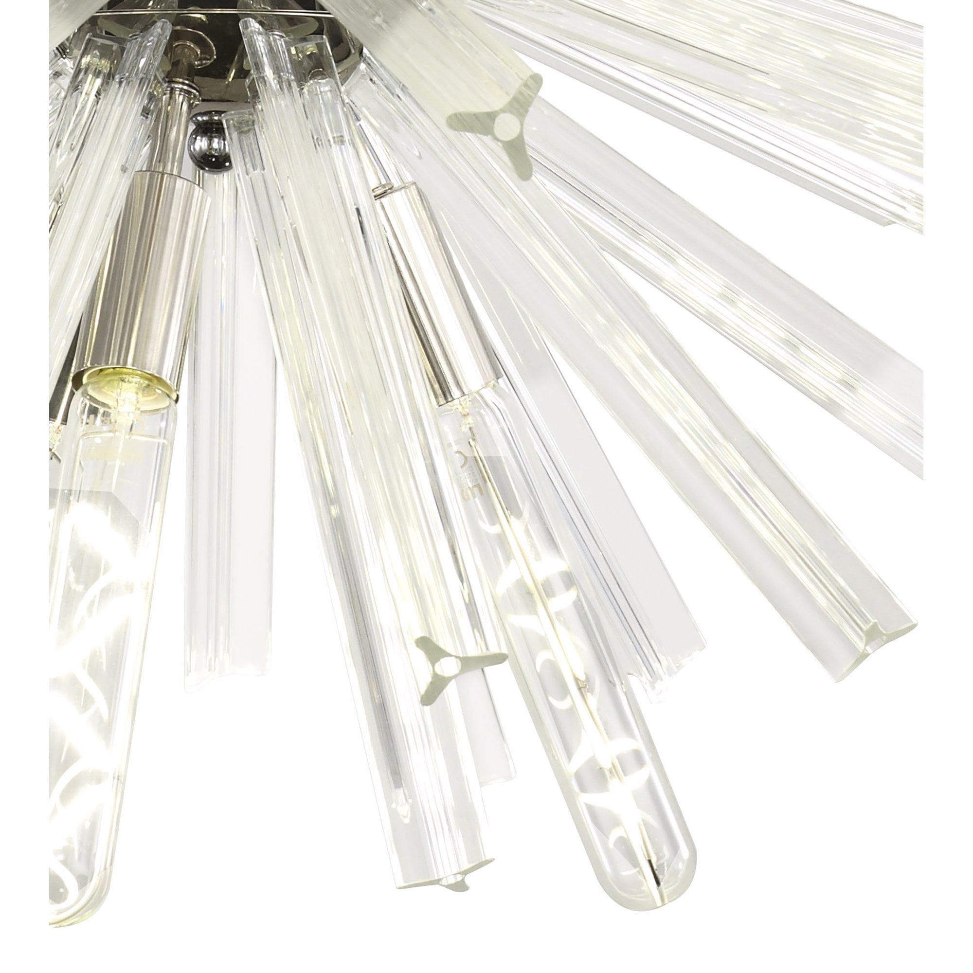 Fabula Wordworth 10 Light Round Pendant - Polished Nickel & Clear Glass