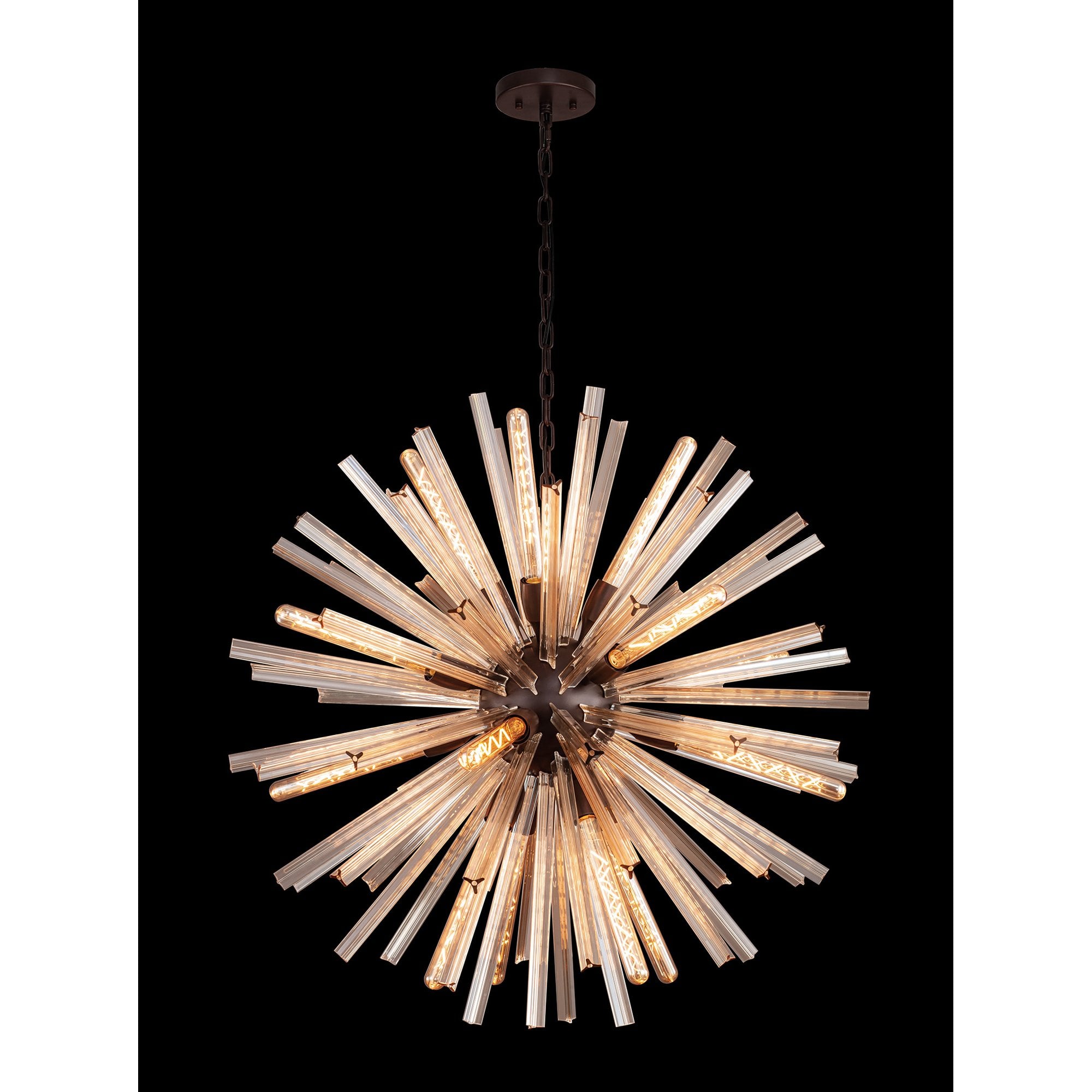Fabula Wordworth 16 Light Round Pendant - Brown Oxide & Champagne Gold Glass