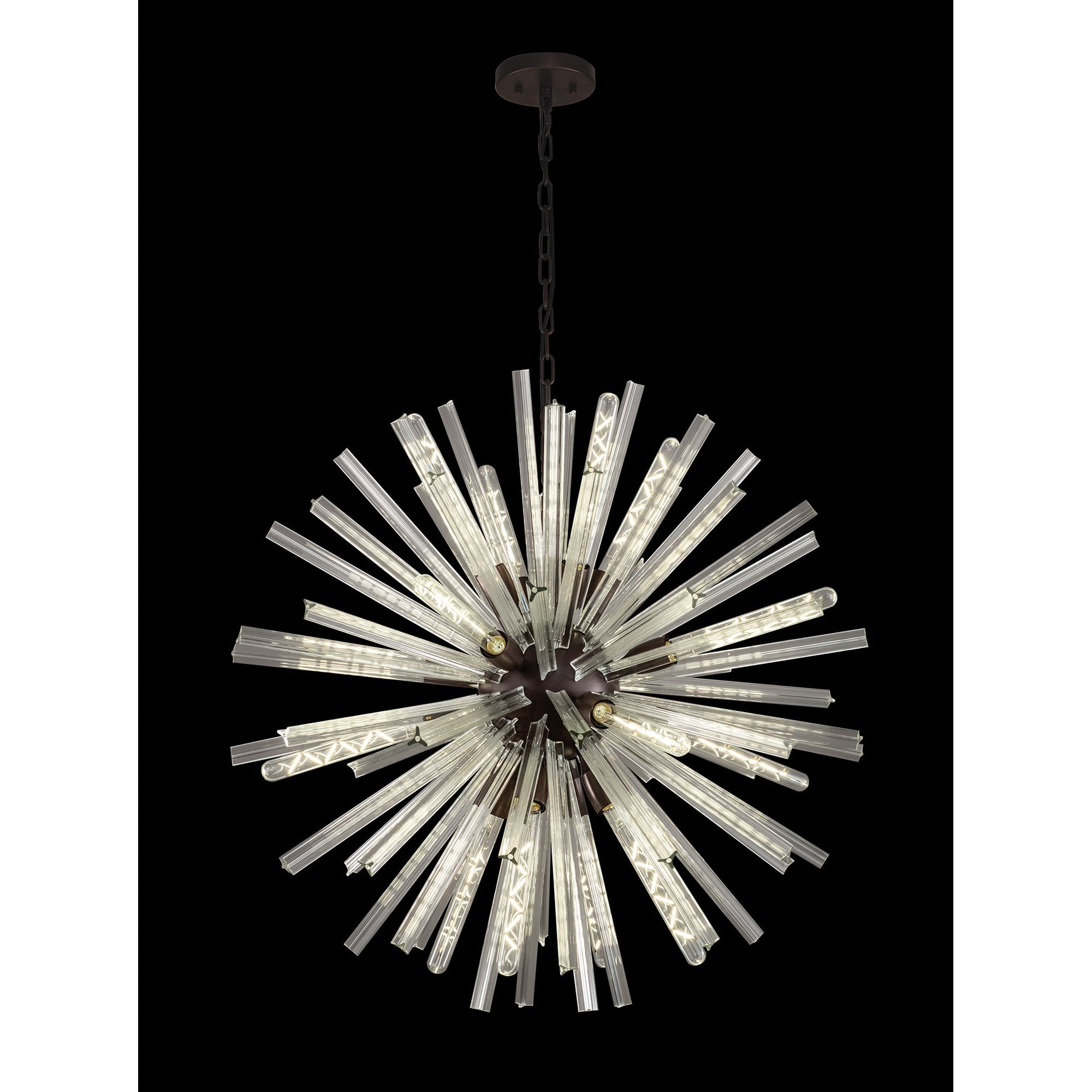 Fabula Wordworth 16 Light Round Pendant - Brown Oxide & Clear Glass