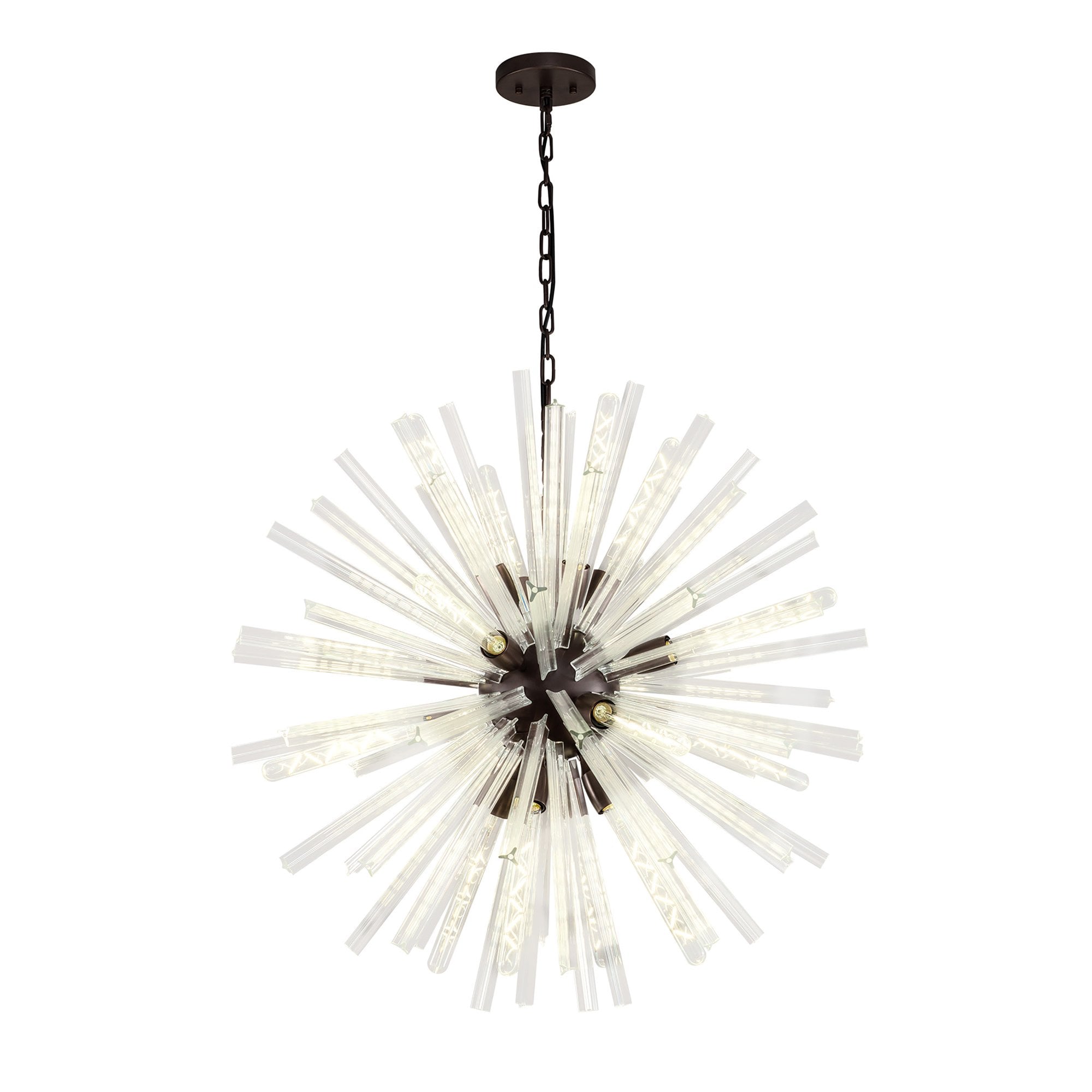 Fabula Wordworth 16 Light Round Pendant - Brown Oxide & Clear Glass
