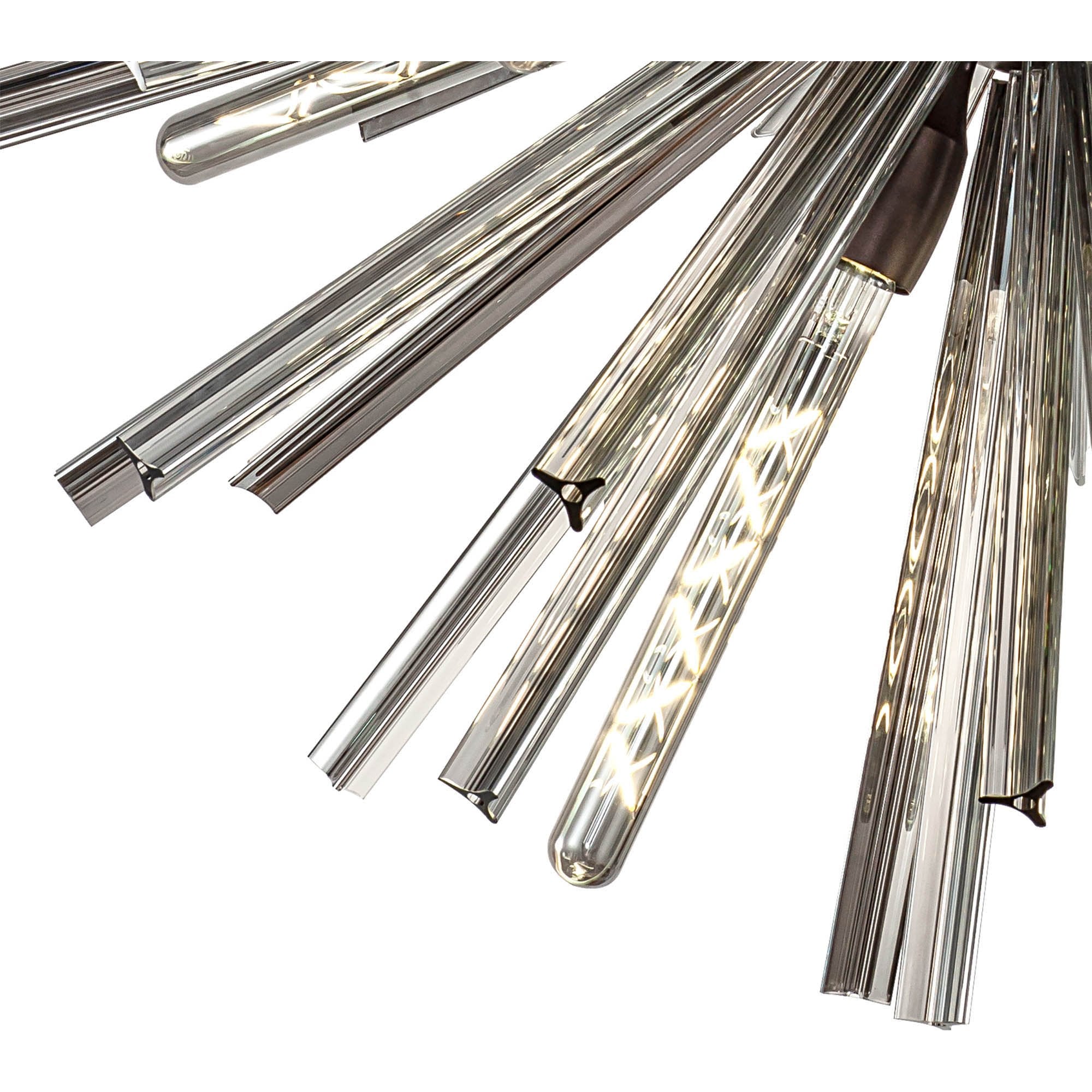 Fabula Wordworth 16 Light Round Pendant - Brown Oxide & Smoke Glass