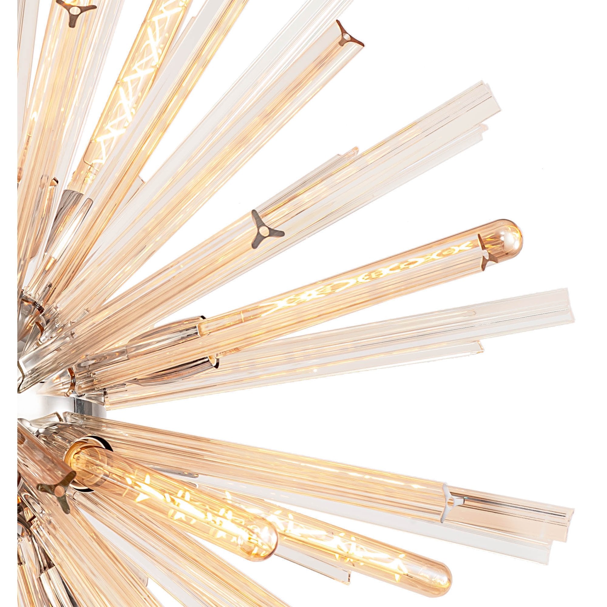 Fabula Wordworth 16 Light Round Pendant - Polished Nickel & Champagne Gold Glass