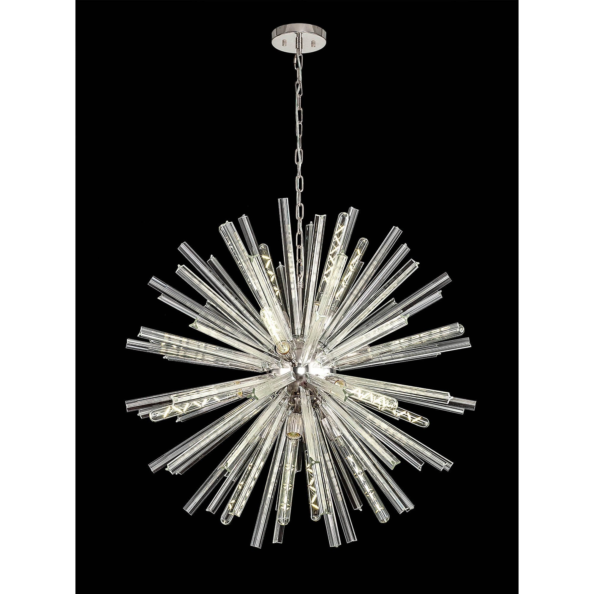 Fabula Wordworth 16 Light Round Pendant - Polished Nickel & Clear Glass