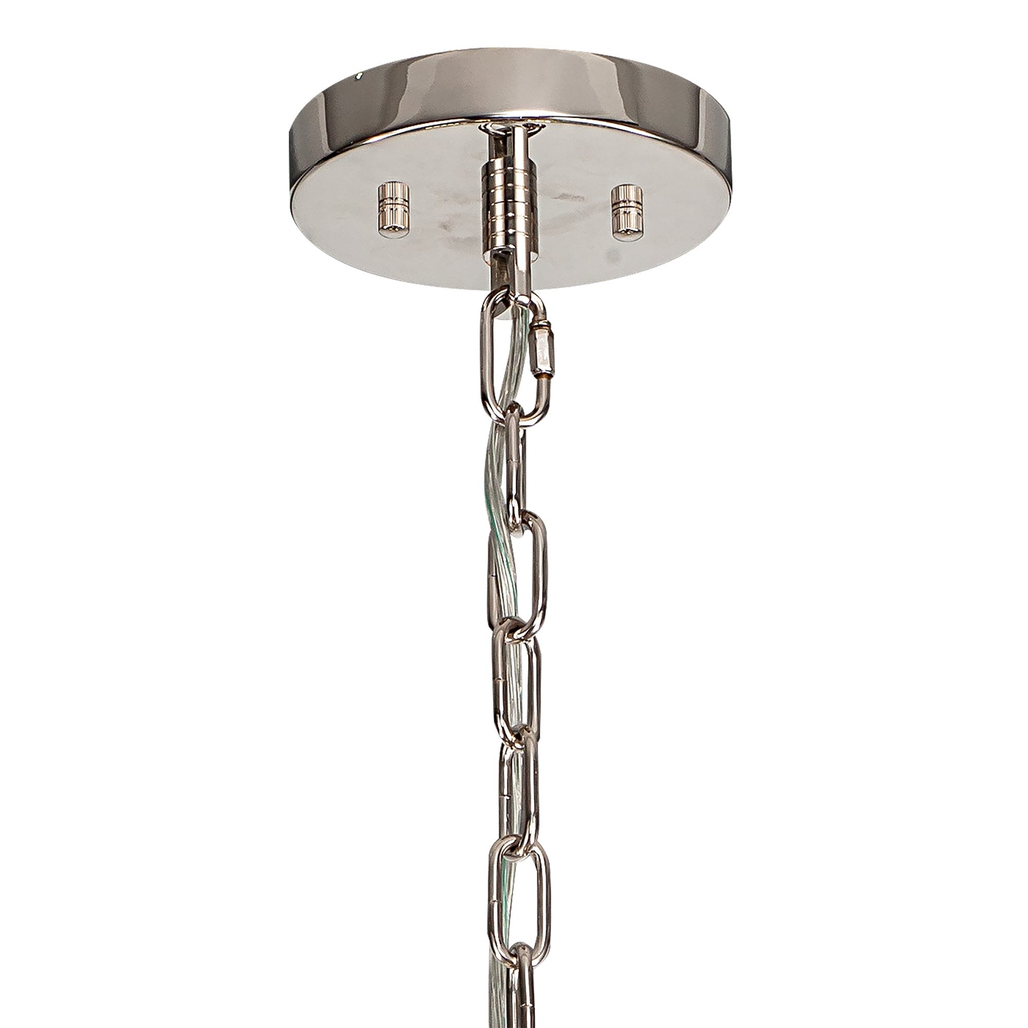 Fabula Wordworth 16 Light Round Pendant - Polished Nickel & Smoke Glass