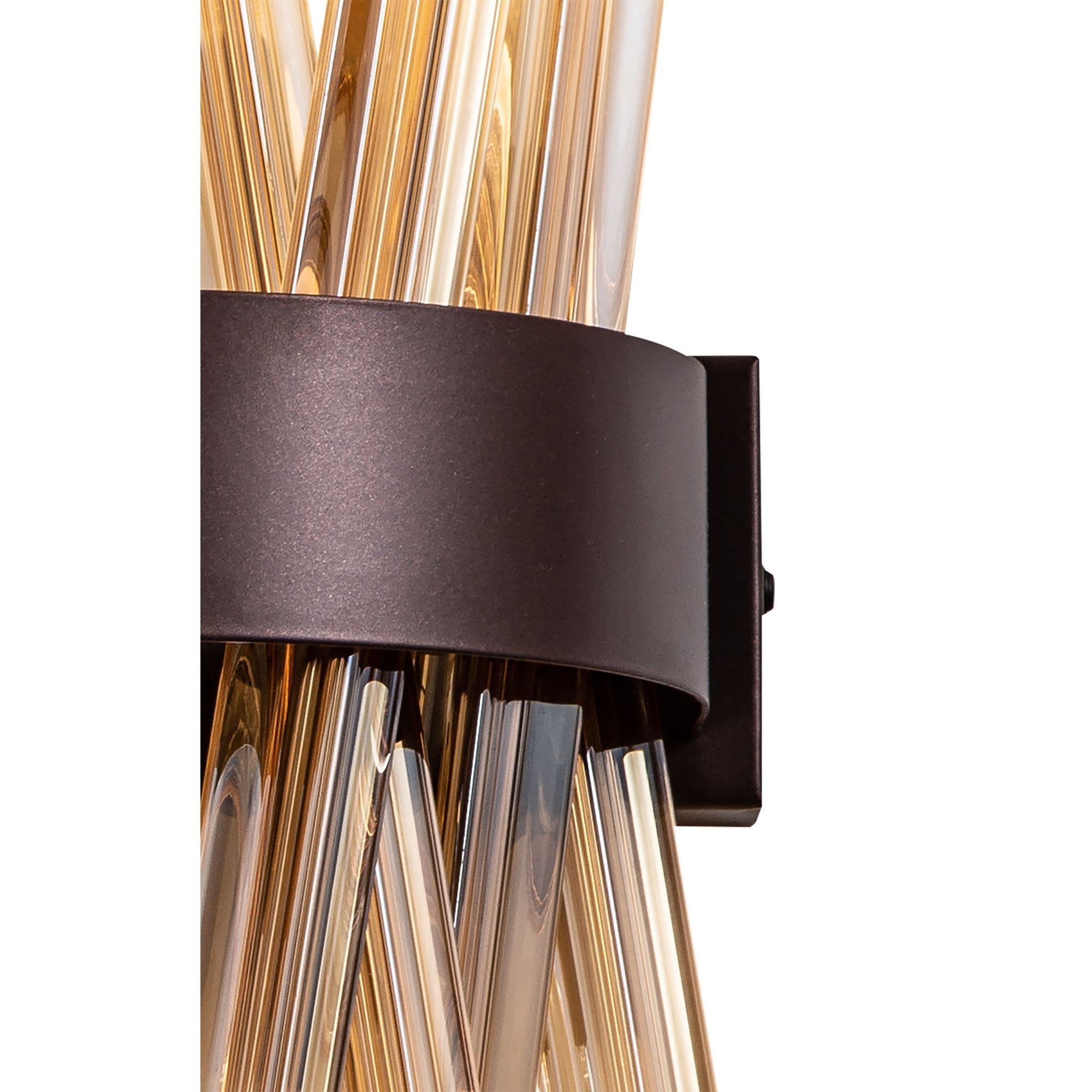 Fabula Wordworth 2 Light Wall Light - Brown Oxide & Champagne Glass