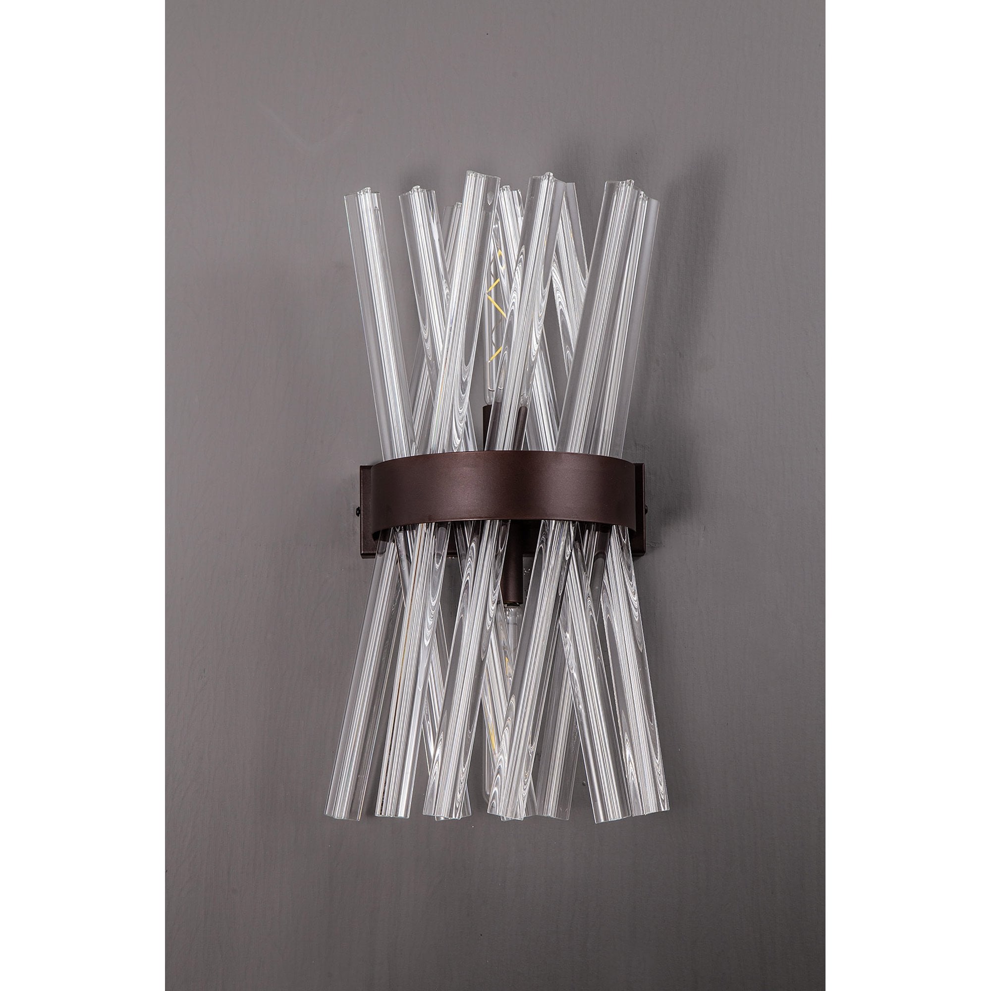Fabula Wordworth 2 Light Wall Light - Brown Oxide & Clear Glass