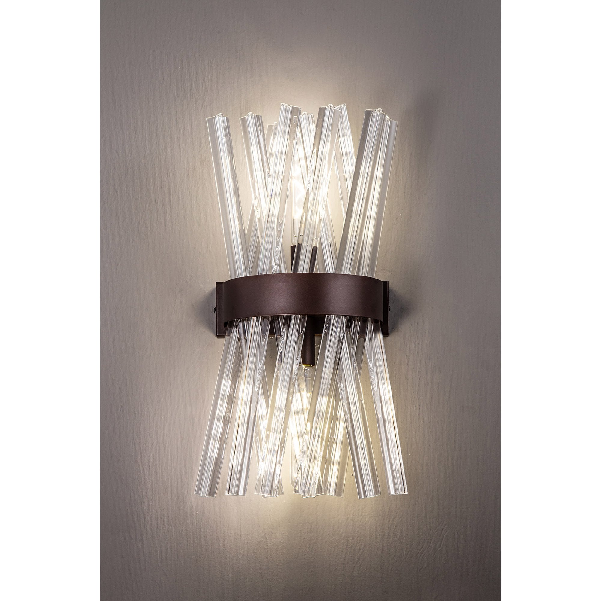 Fabula Wordworth 2 Light Wall Light - Brown Oxide & Clear Glass
