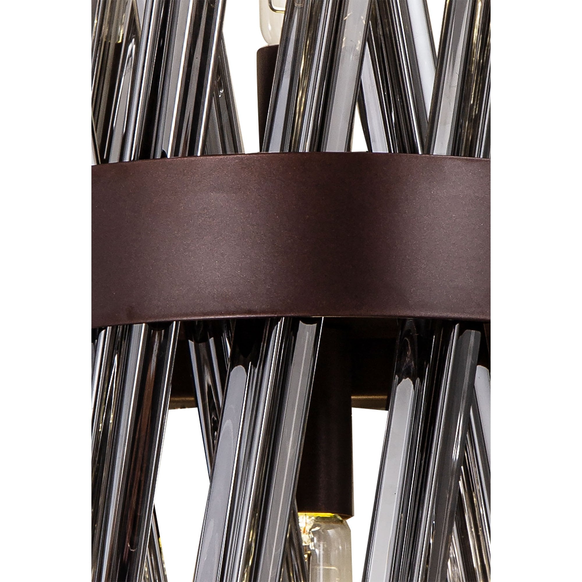 Fabula Wordworth 2 Light Wall Light - Brown Oxide & Smoke Glass