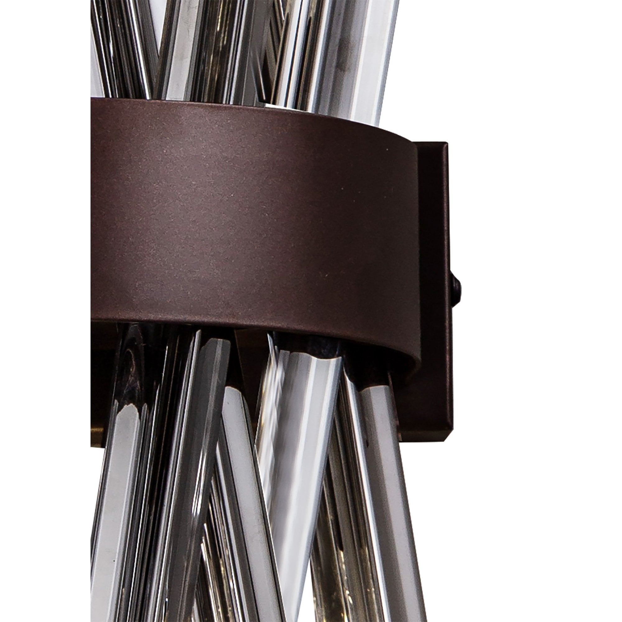 Fabula Wordworth 2 Light Wall Light - Brown Oxide & Smoke Glass