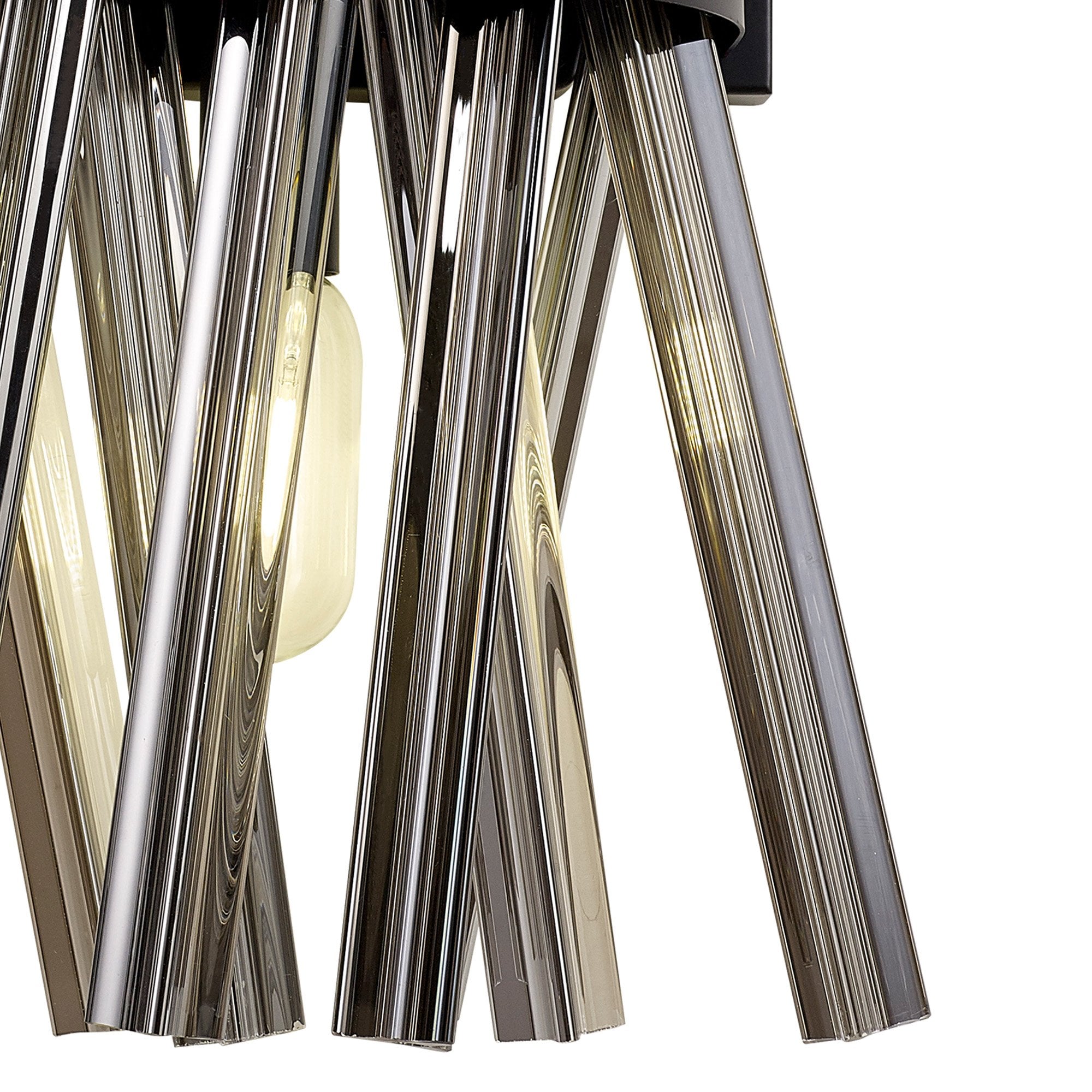 Fabula Wordworth 2 Light Wall Light - Matt Black & Smoke Glass