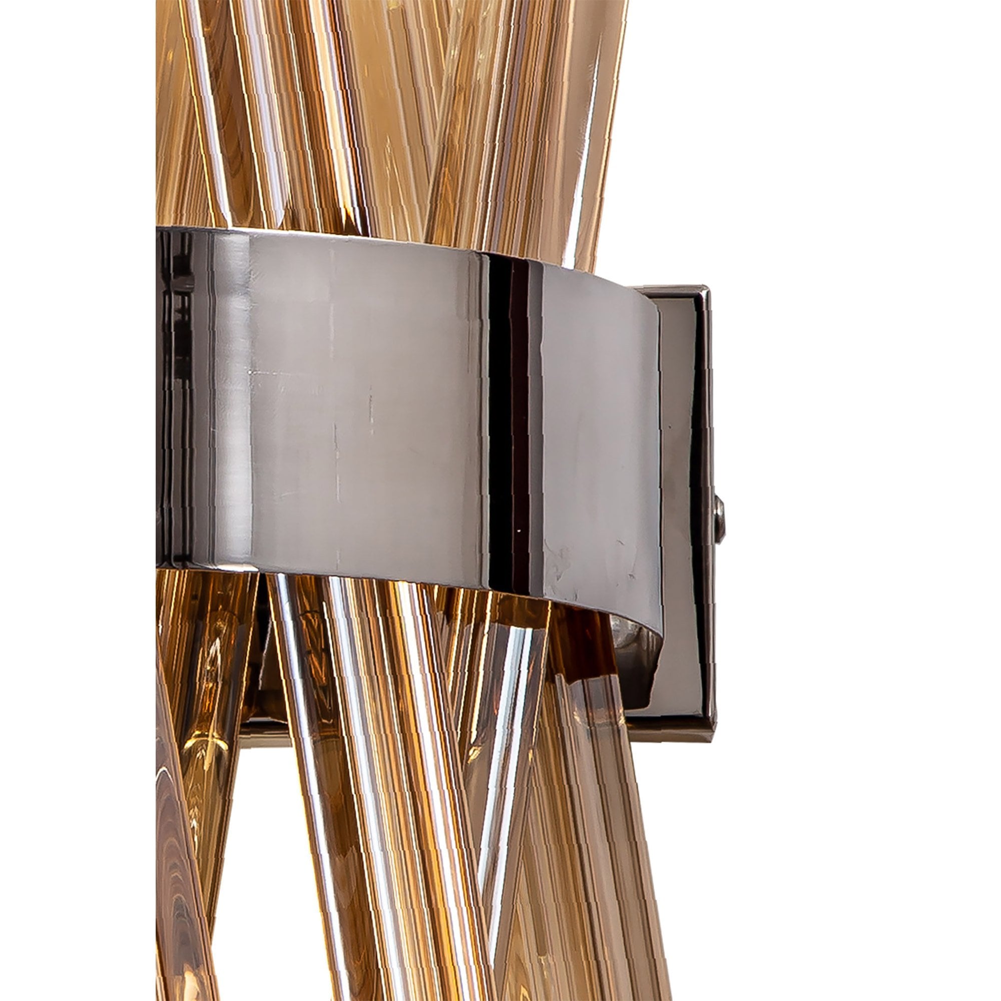 Fabula Wordworth 2 Light Wall Light - Polished Nickel & Champagne Glass