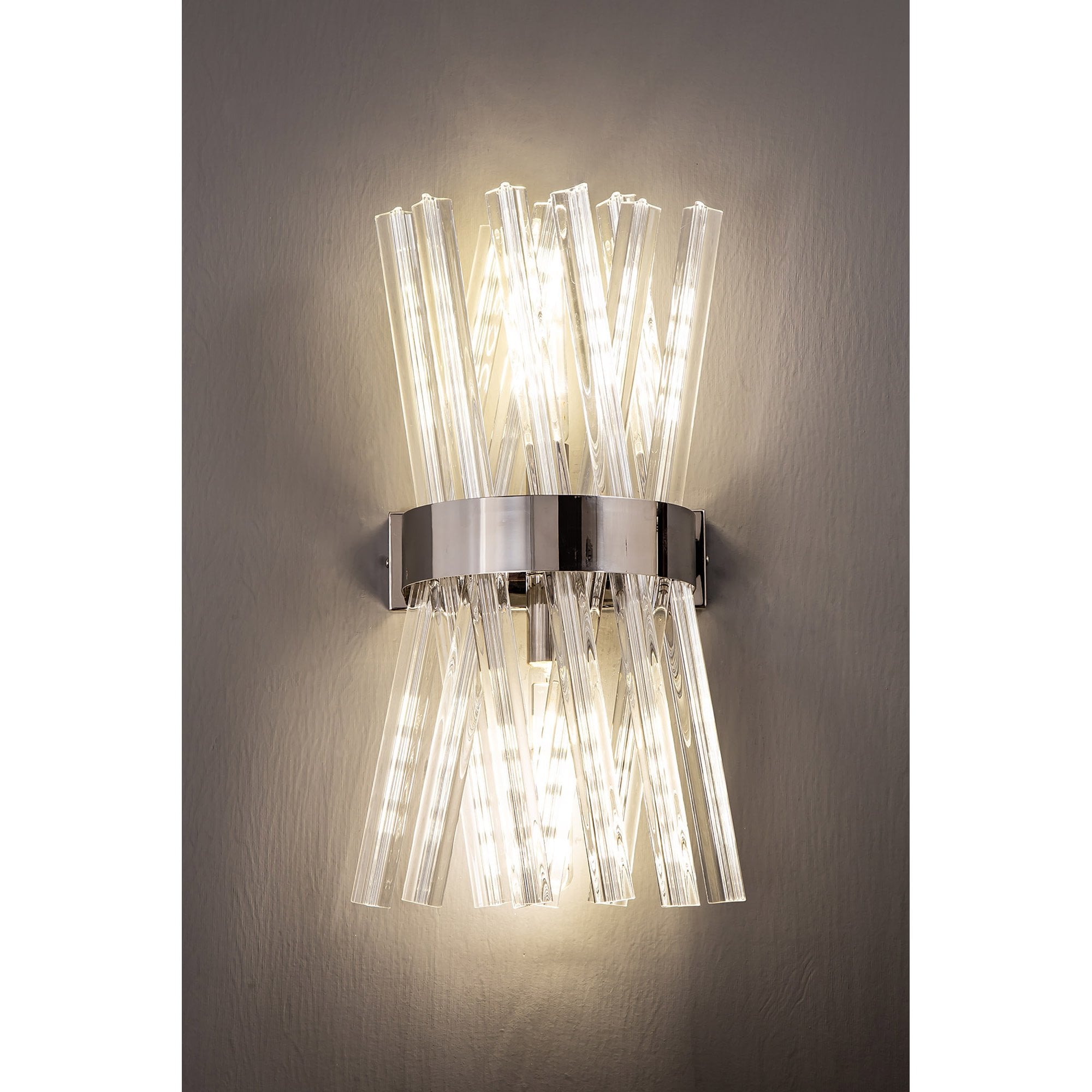 Fabula Wordworth 2 Light Wall Light - Polished Nickel & Clear Glass