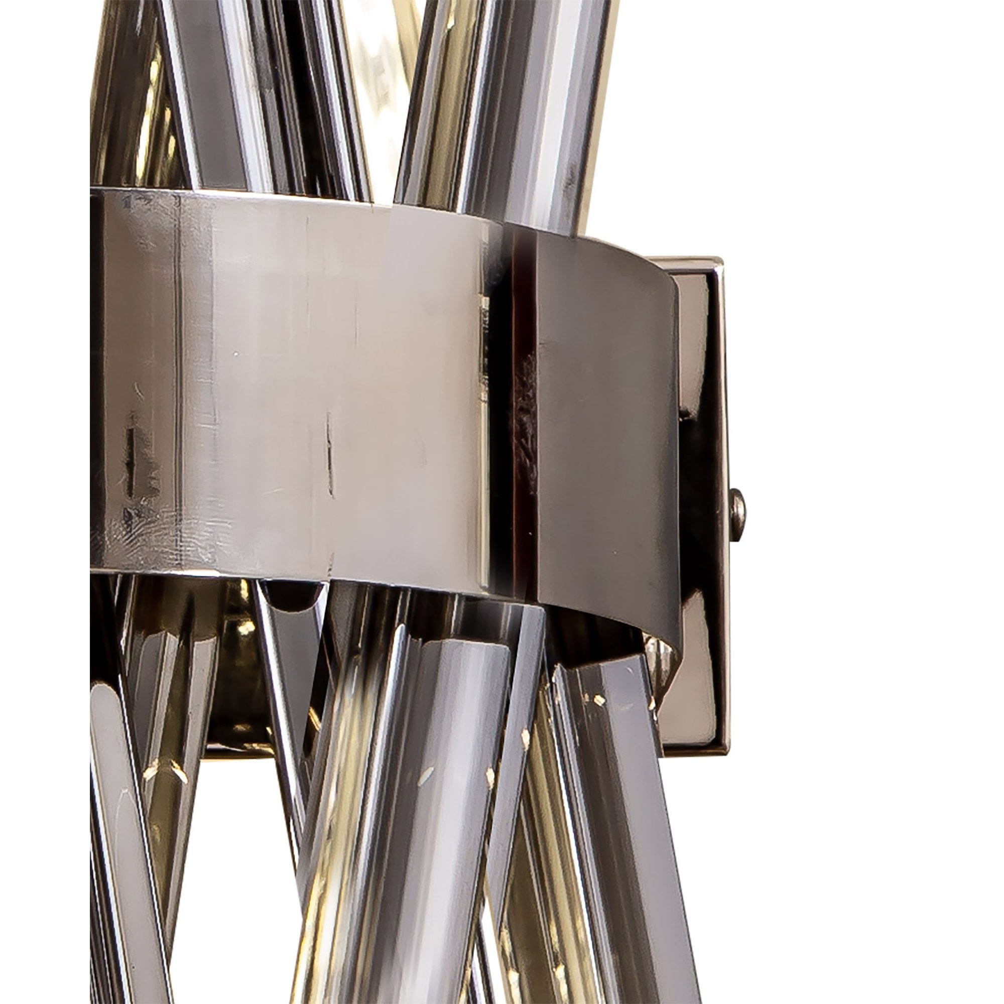 Fabula Wordworth 2 Light Wall Light - Polished Nickel & Smoke Glass