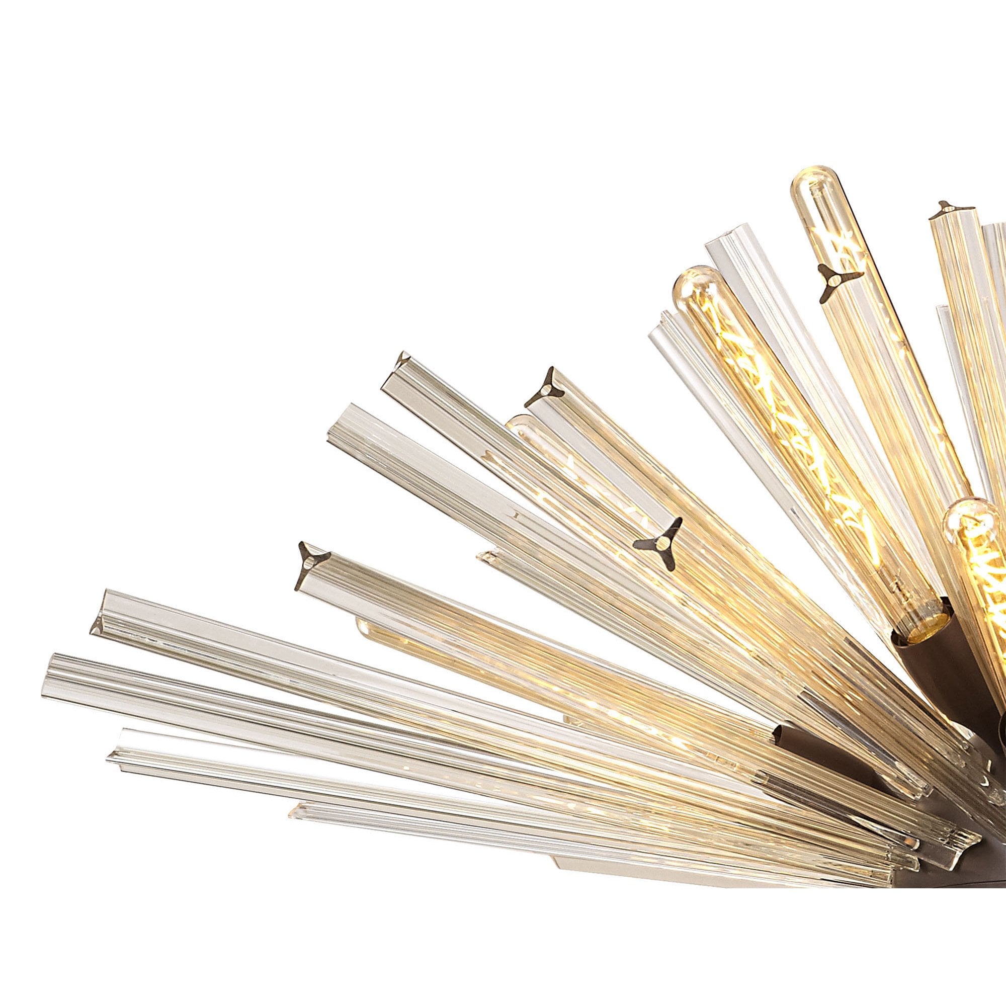 Fabula Wordworth 32 Light Oval Pendant - Brown Oxide & Champagne Glass