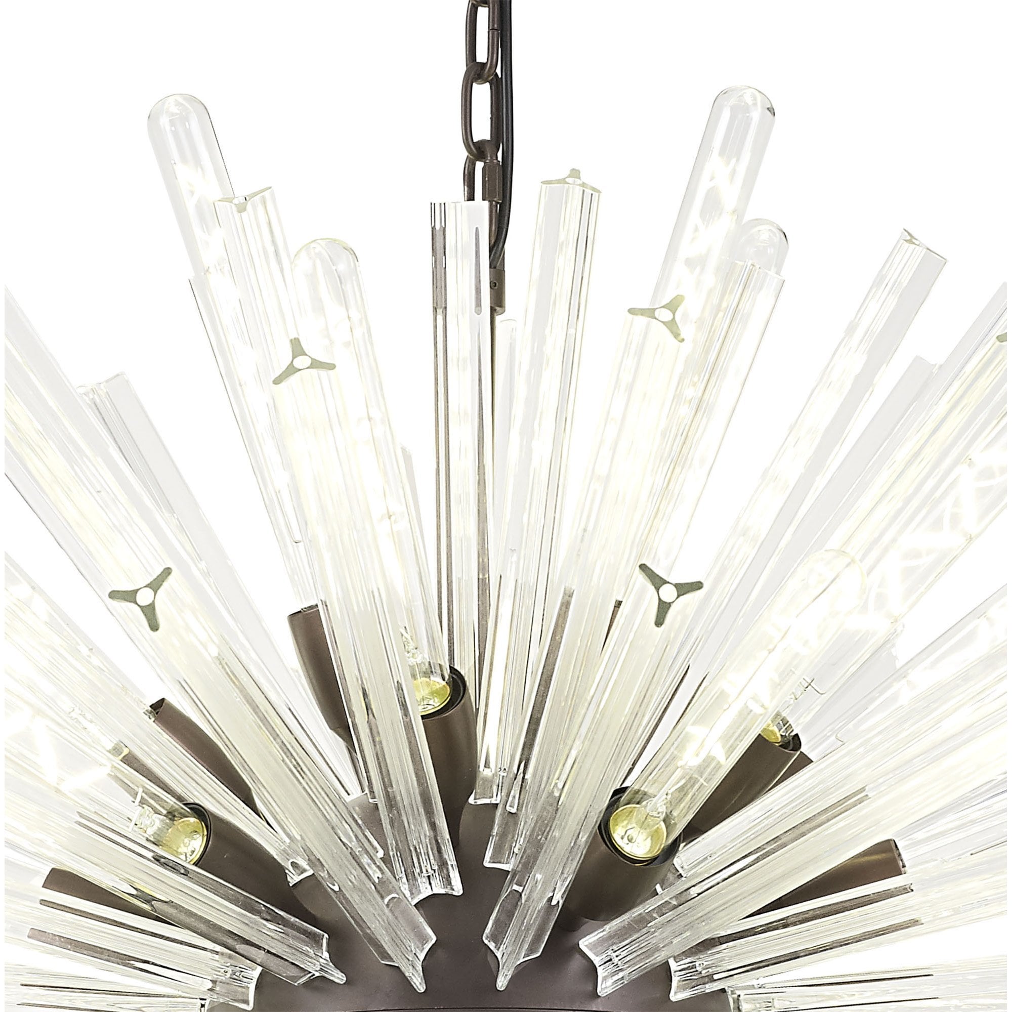 Fabula Wordworth 32 Light Oval Pendant - Brown Oxide & Clear Glass