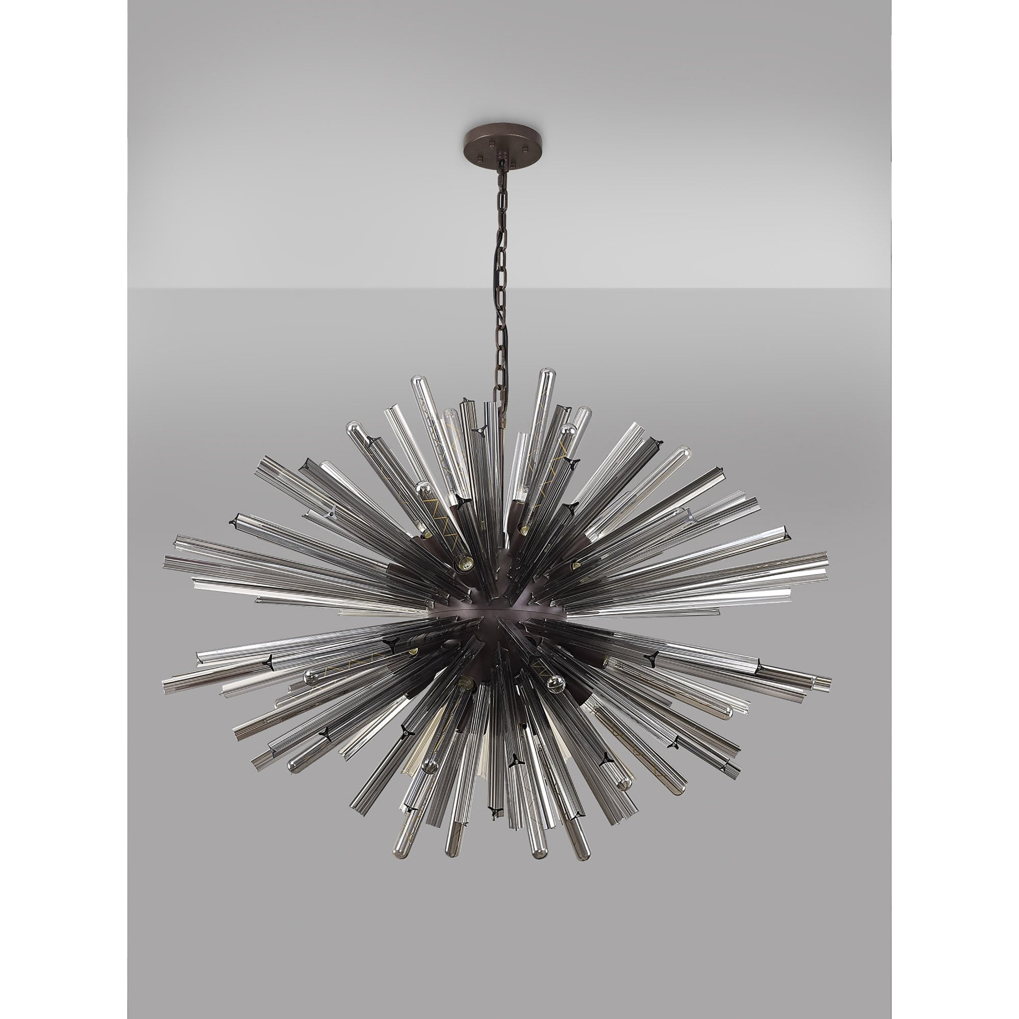 Fabula Wordworth 32 Light Oval Pendant - Brown Oxide & Smoke Glass