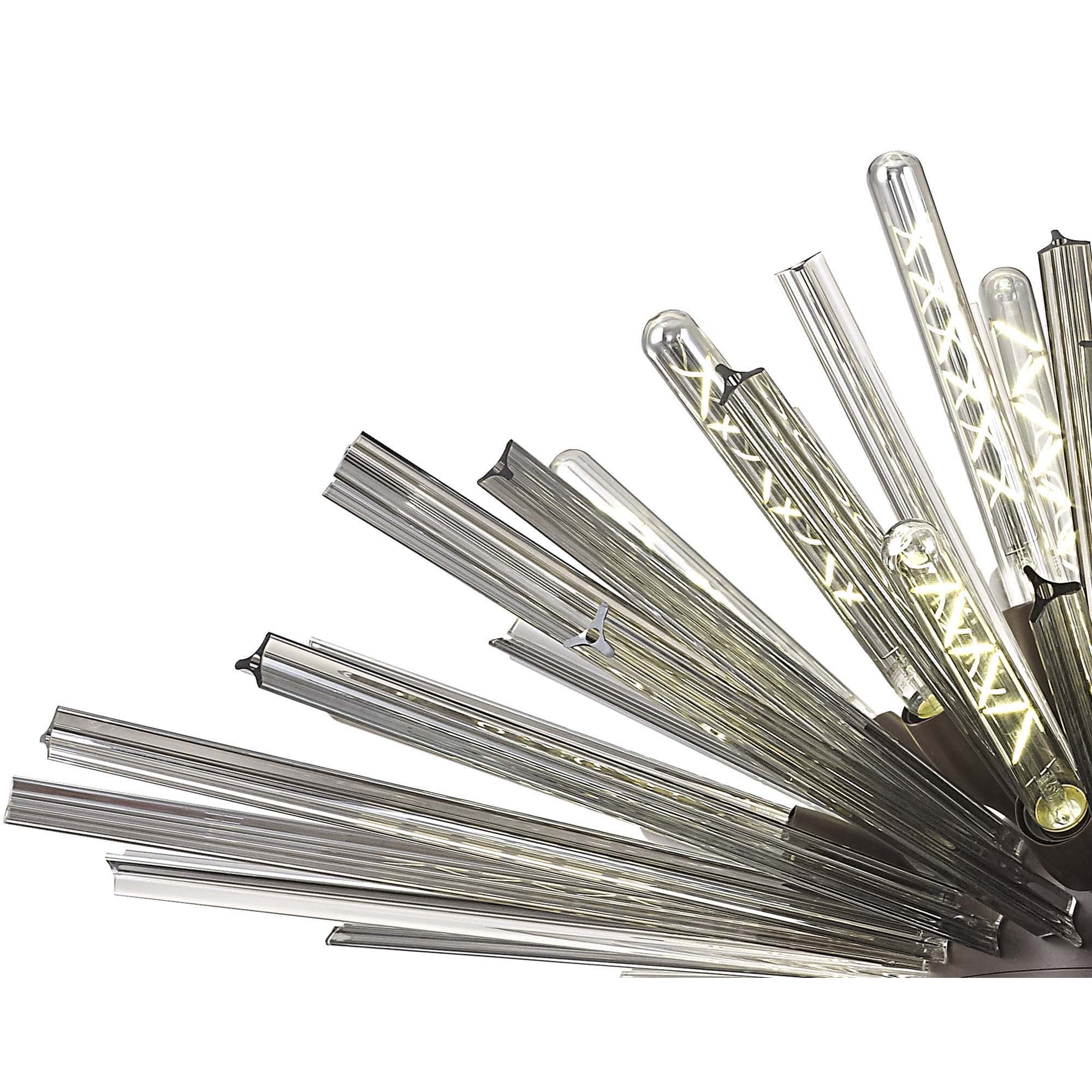 Fabula Wordworth 32 Light Oval Pendant - Brown Oxide & Smoke Glass