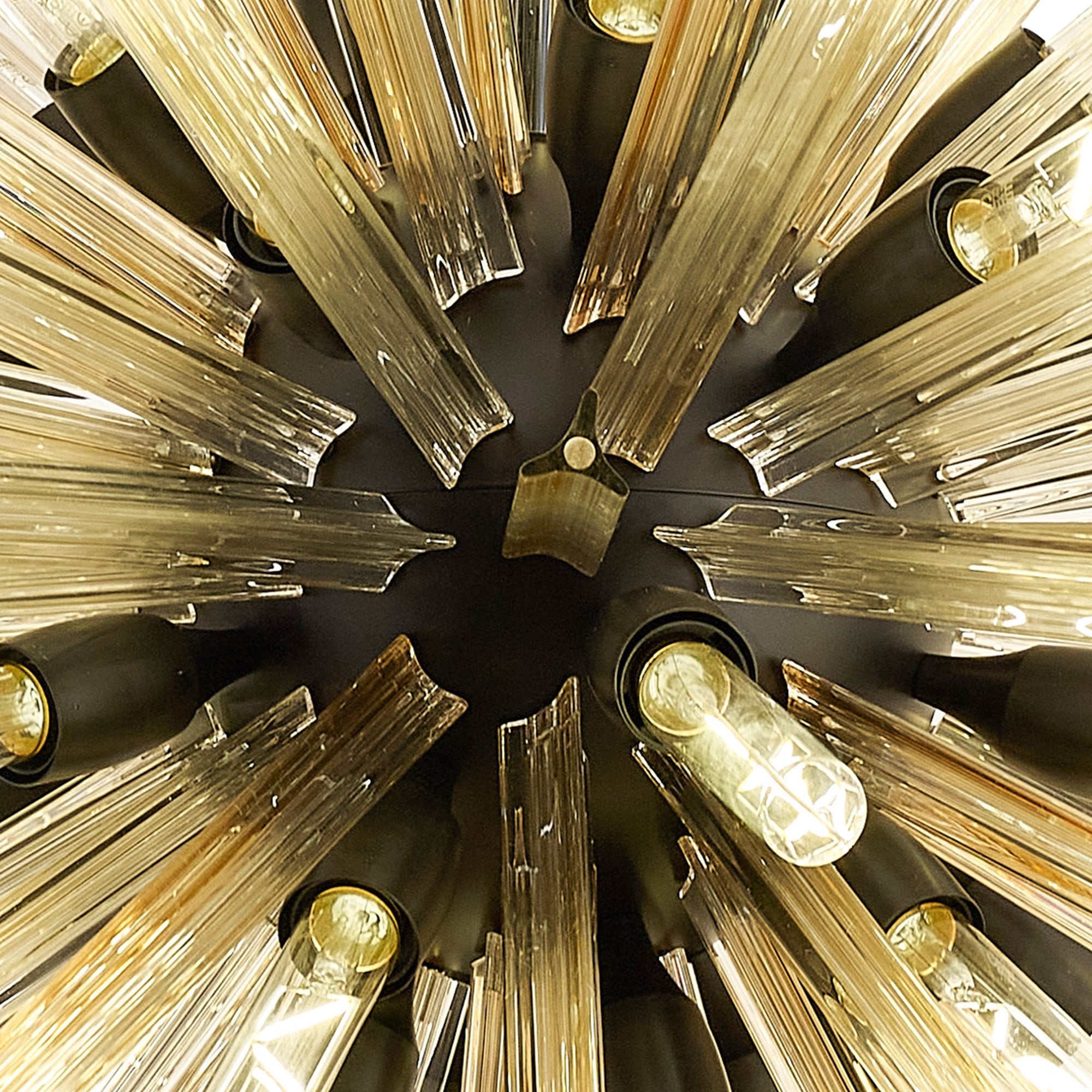 Fabula Wordworth 32 Light Oval Pendant - Matt Black & Champagne Glass