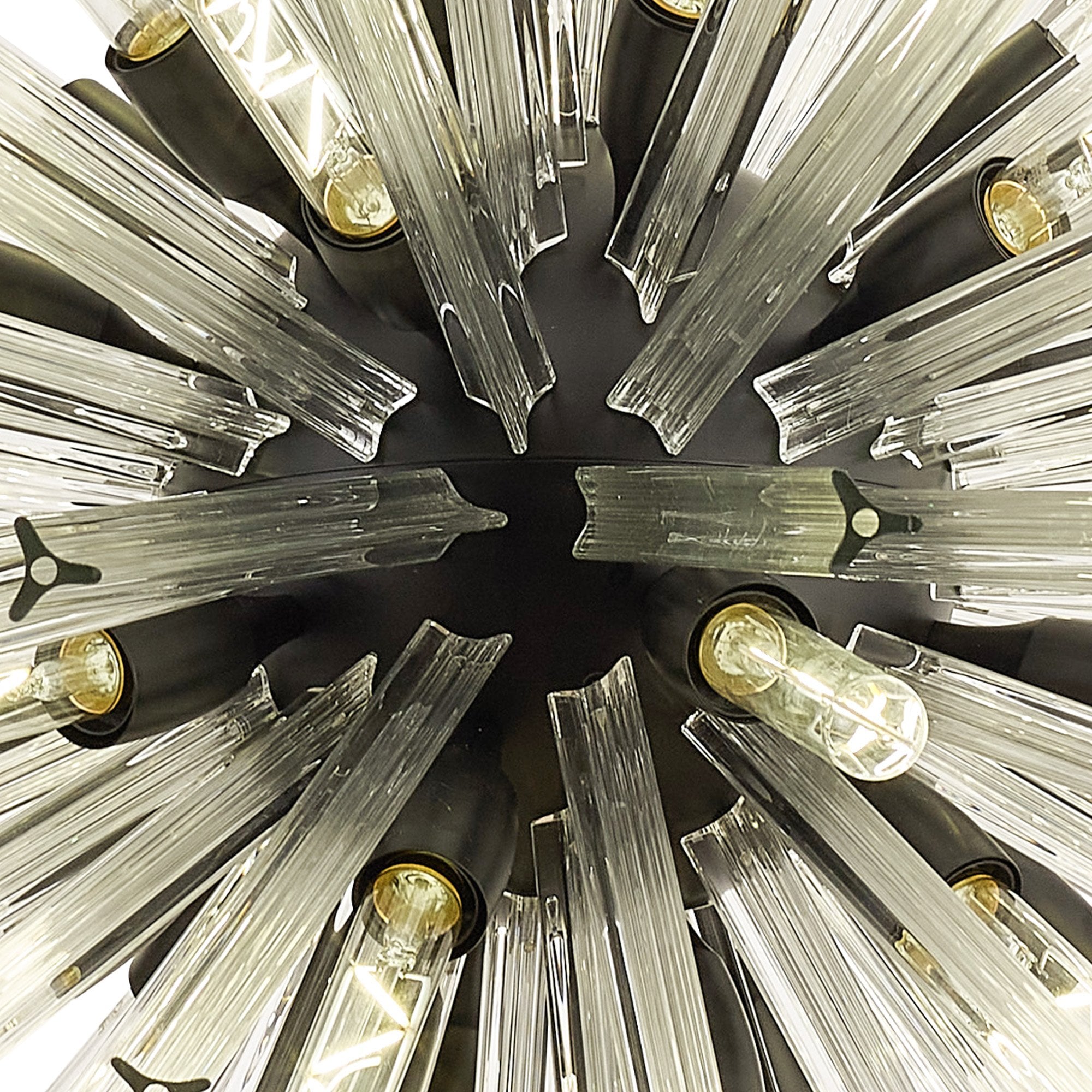 Fabula Wordworth 32 Light Oval Pendant - Matt Black & Clear Glass