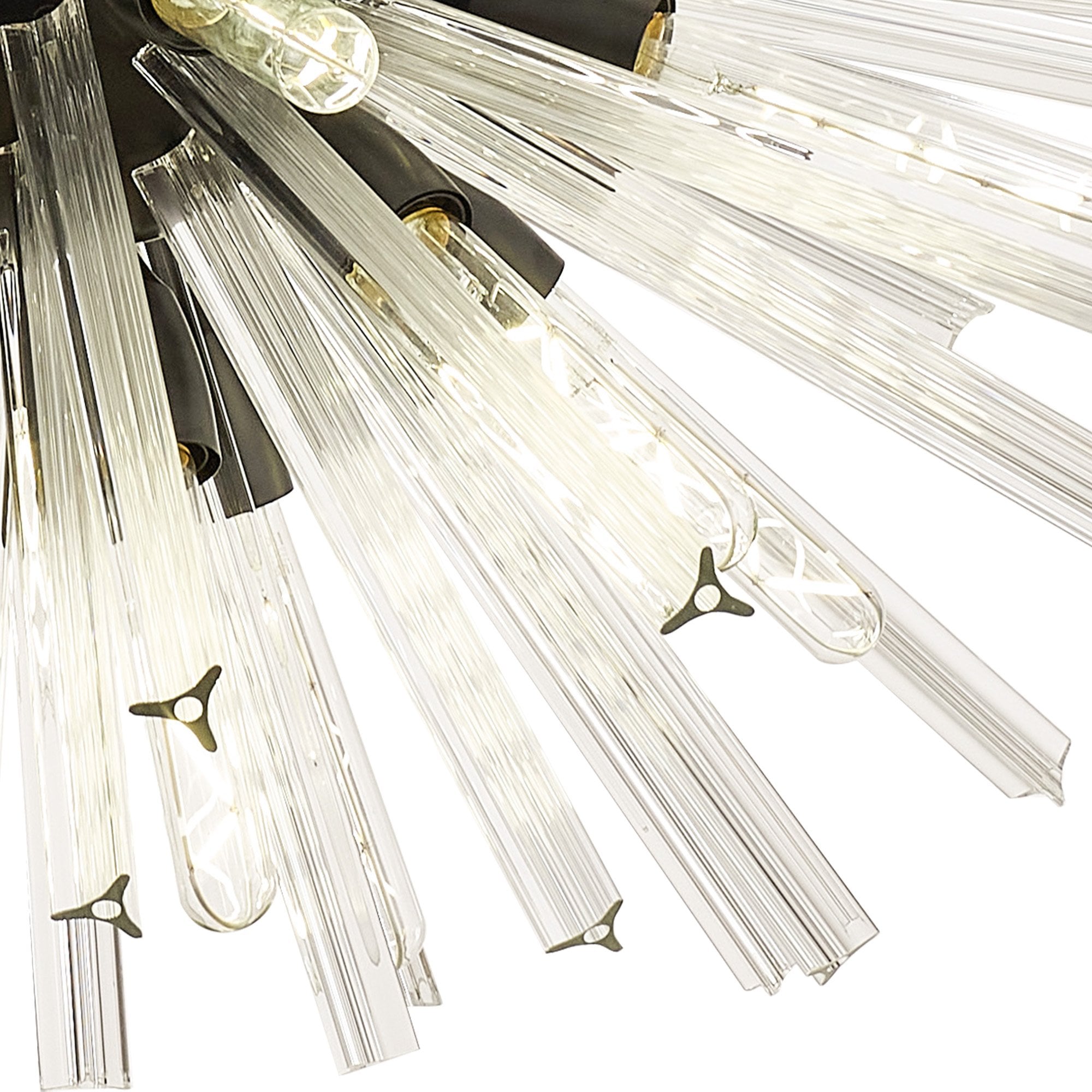 Fabula Wordworth 32 Light Oval Pendant - Matt Black & Clear Glass