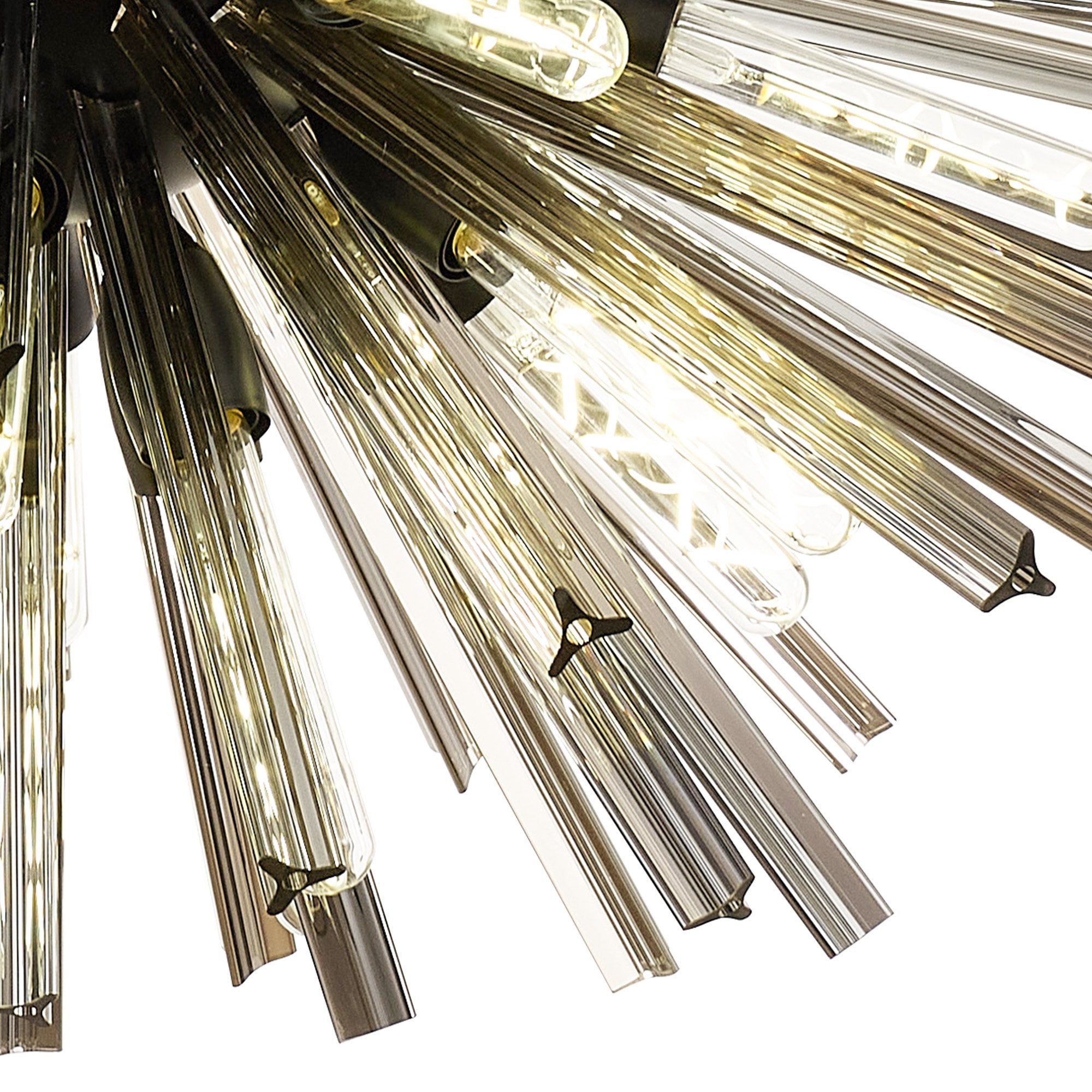 Fabula Wordworth 32 Light Oval Pendant - Matt Black & Smoke Glass