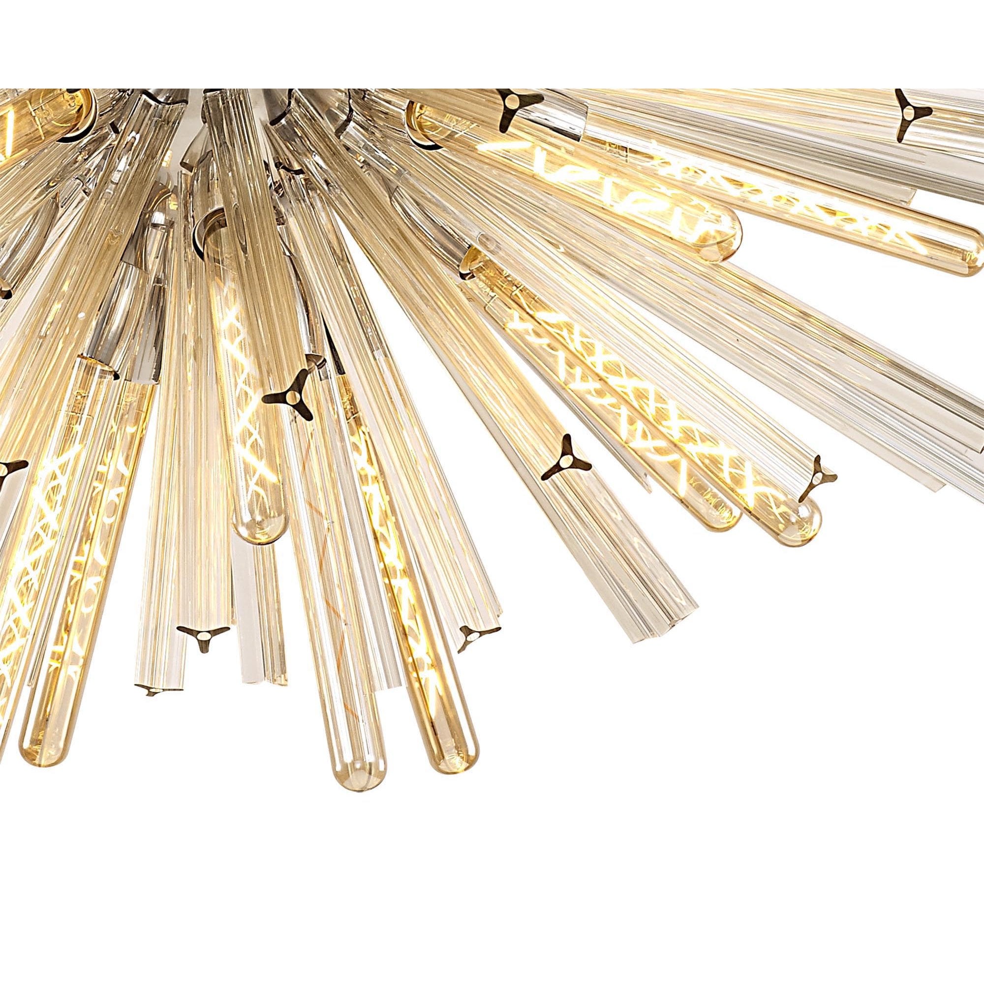 Fabula Wordworth 32 Light Oval Pendant - Polished Nickel & Champagne Glass