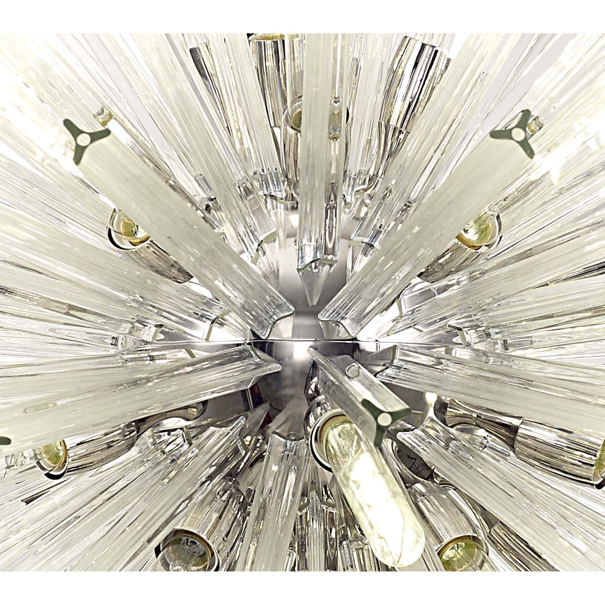 Fabula Wordworth 32 Light Oval Pendant - Polished Nickel & Clear Glass