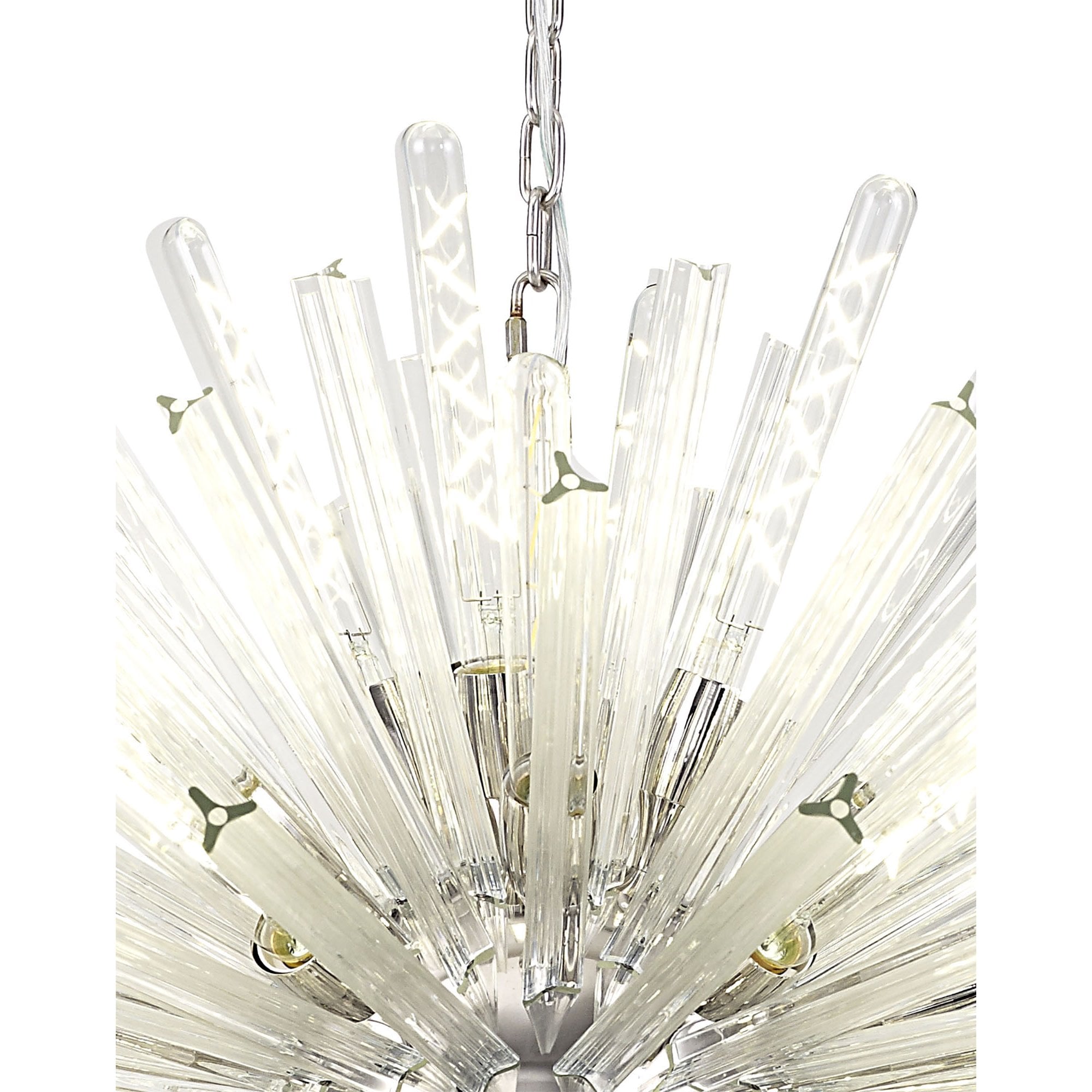 Fabula Wordworth 32 Light Oval Pendant - Polished Nickel & Clear Glass