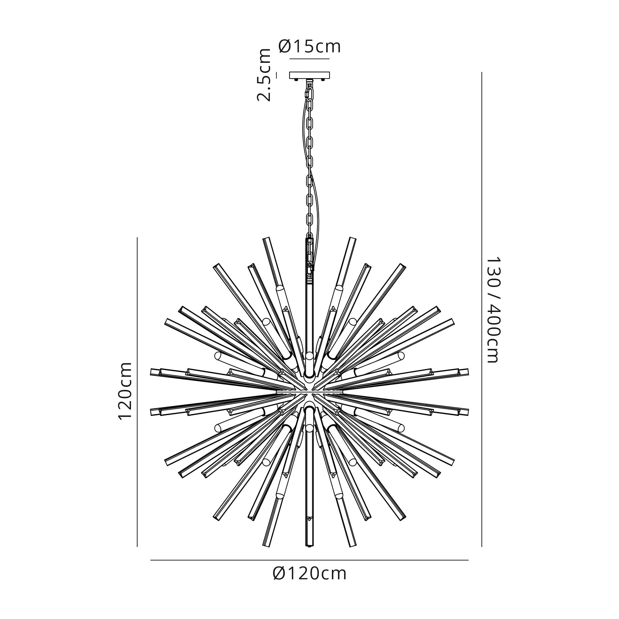 Fabula Wordworth 32 Light Round Pendant - Brown Oxide & Champagne Glass