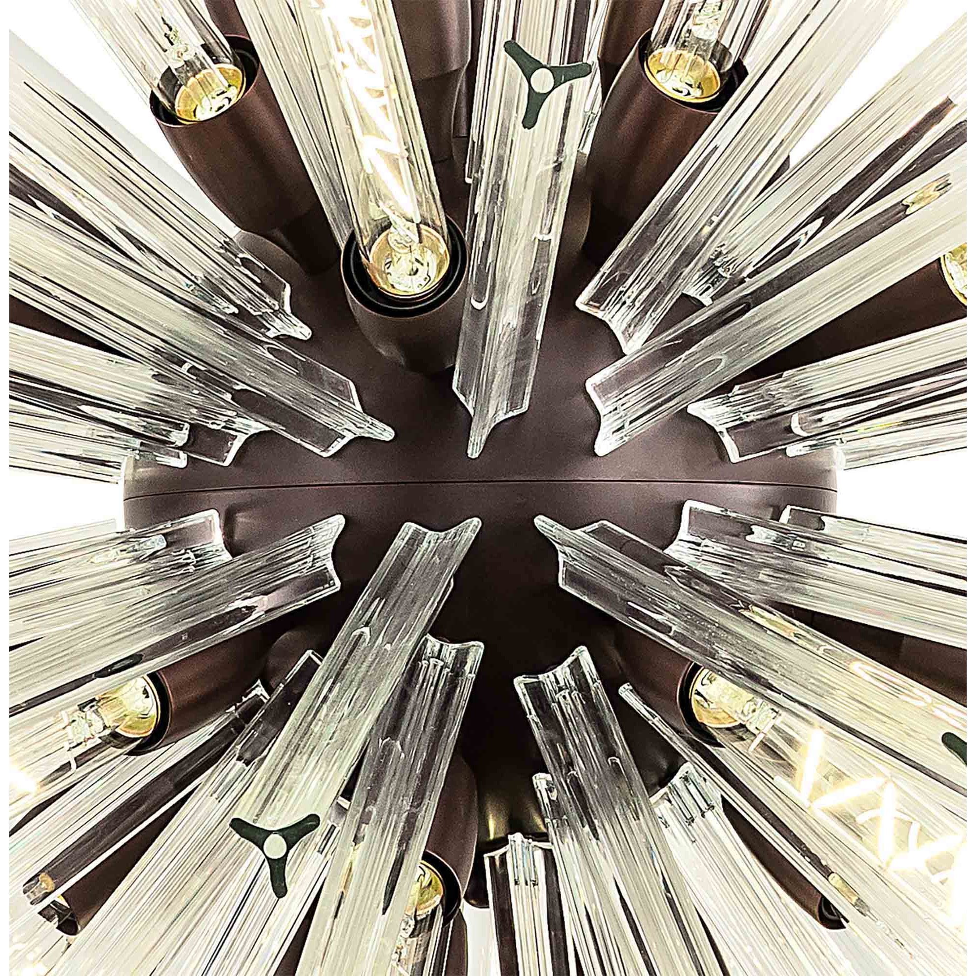 Fabula Wordworth 32 Light Round Pendant - Brown Oxide & Clear Glass