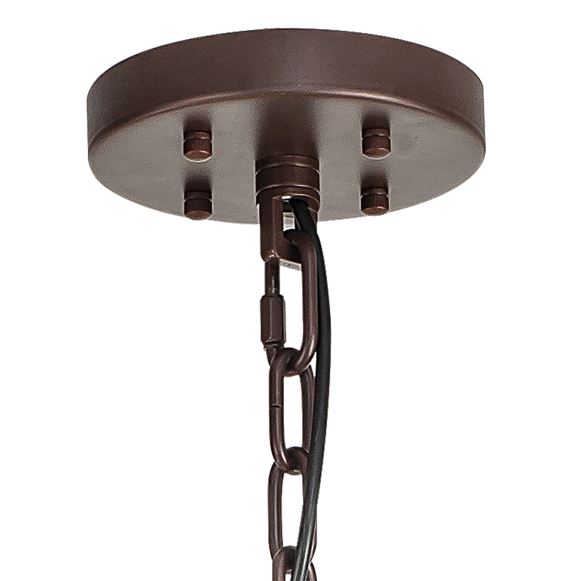 Fabula Wordworth 32 Light Round Pendant - Brown Oxide & Smoke Glass