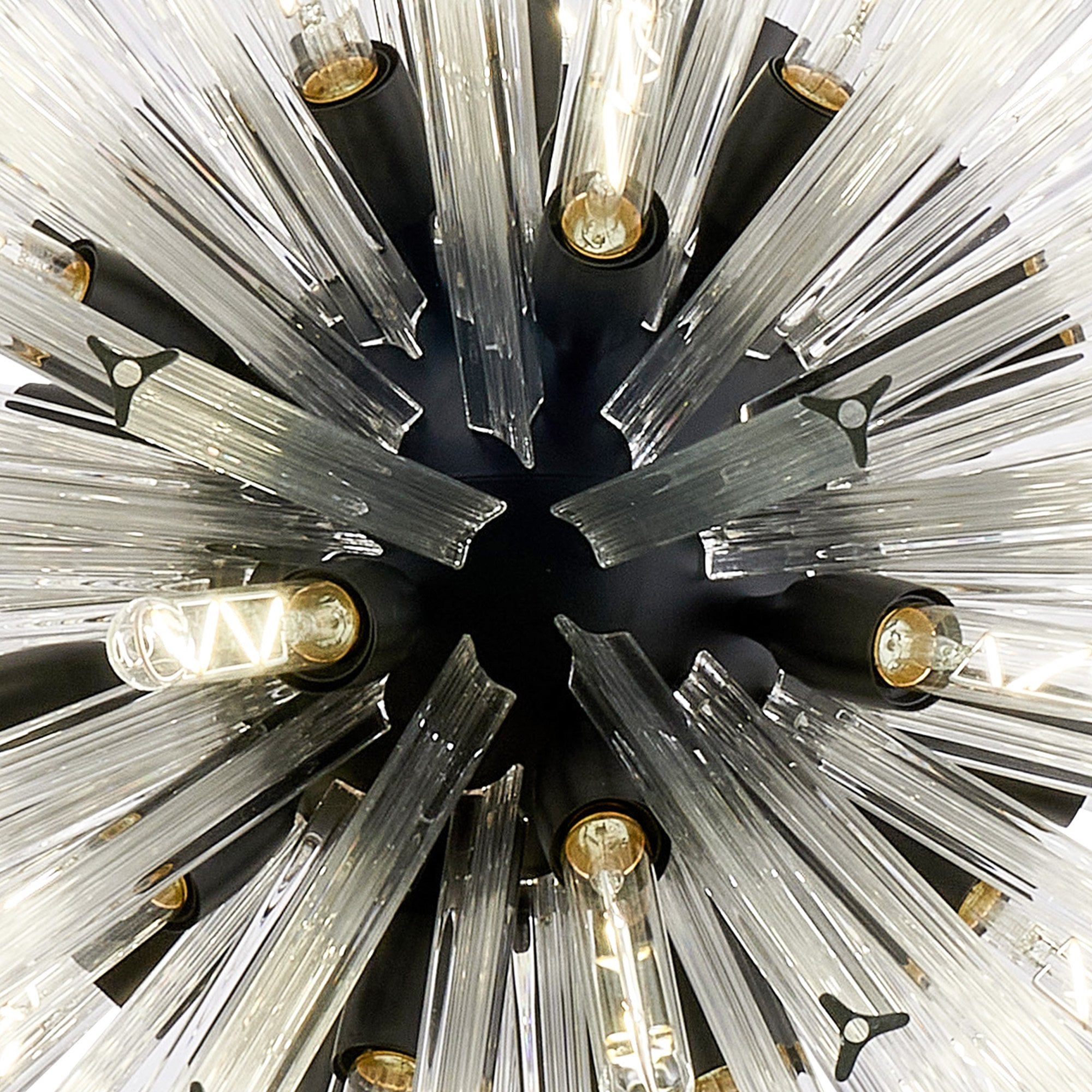 Fabula Wordworth 32 Light Round Pendant - Matt Black & Clear Glass