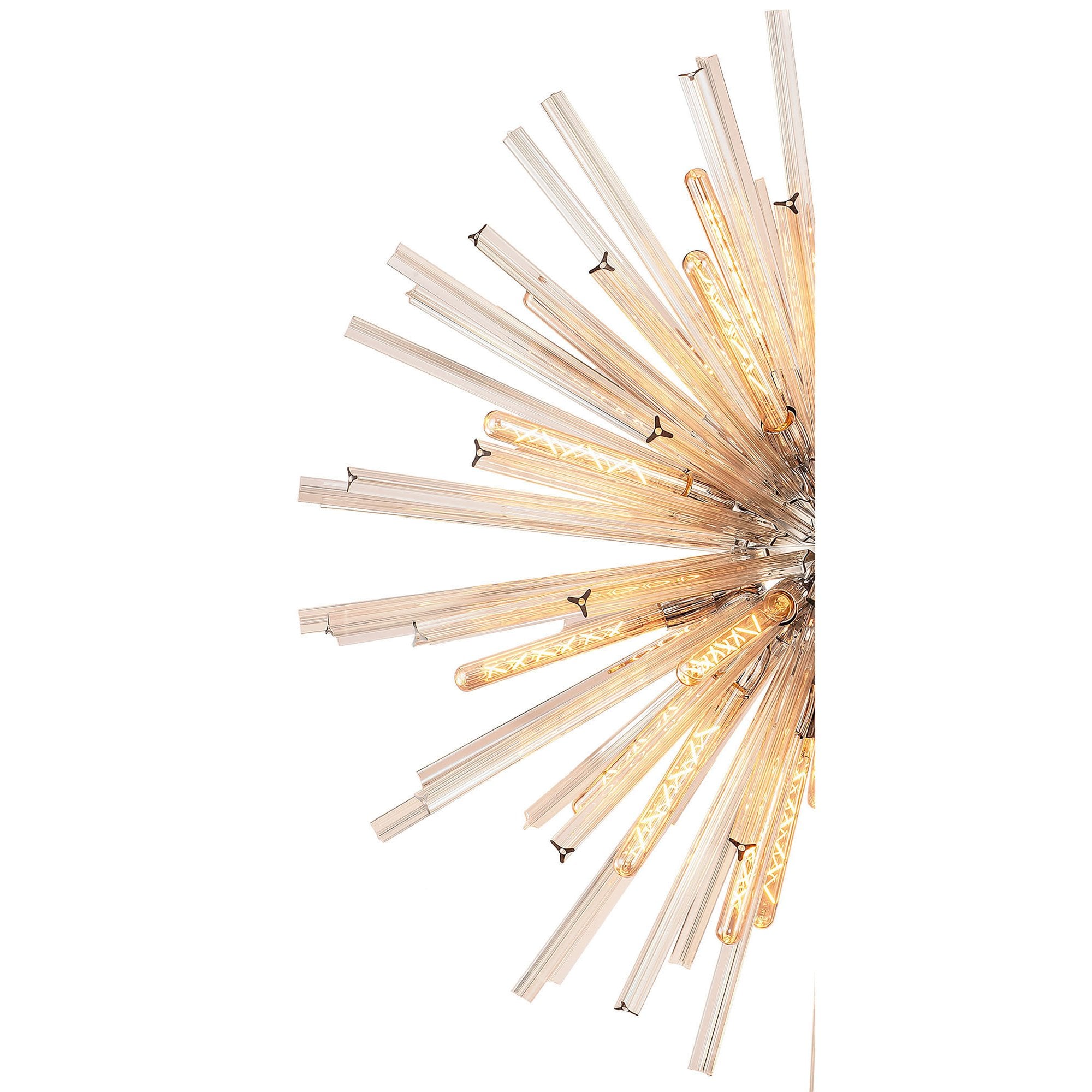 Fabula Wordworth 32 Light Round Pendant - Polished Nickel & Champagne Glass