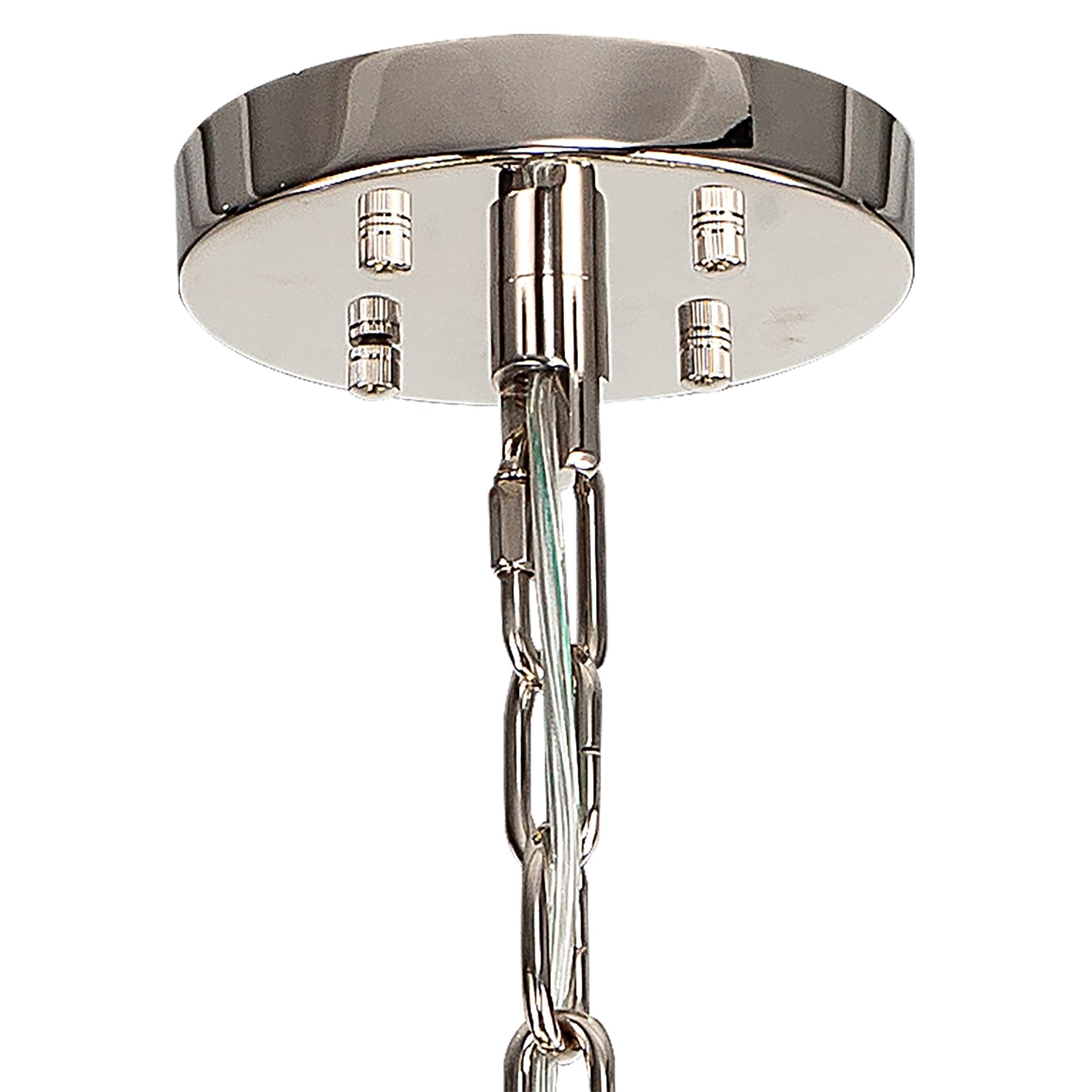 Fabula Wordworth 32 Light Round Pendant - Polished Nickel & Smoke Glass
