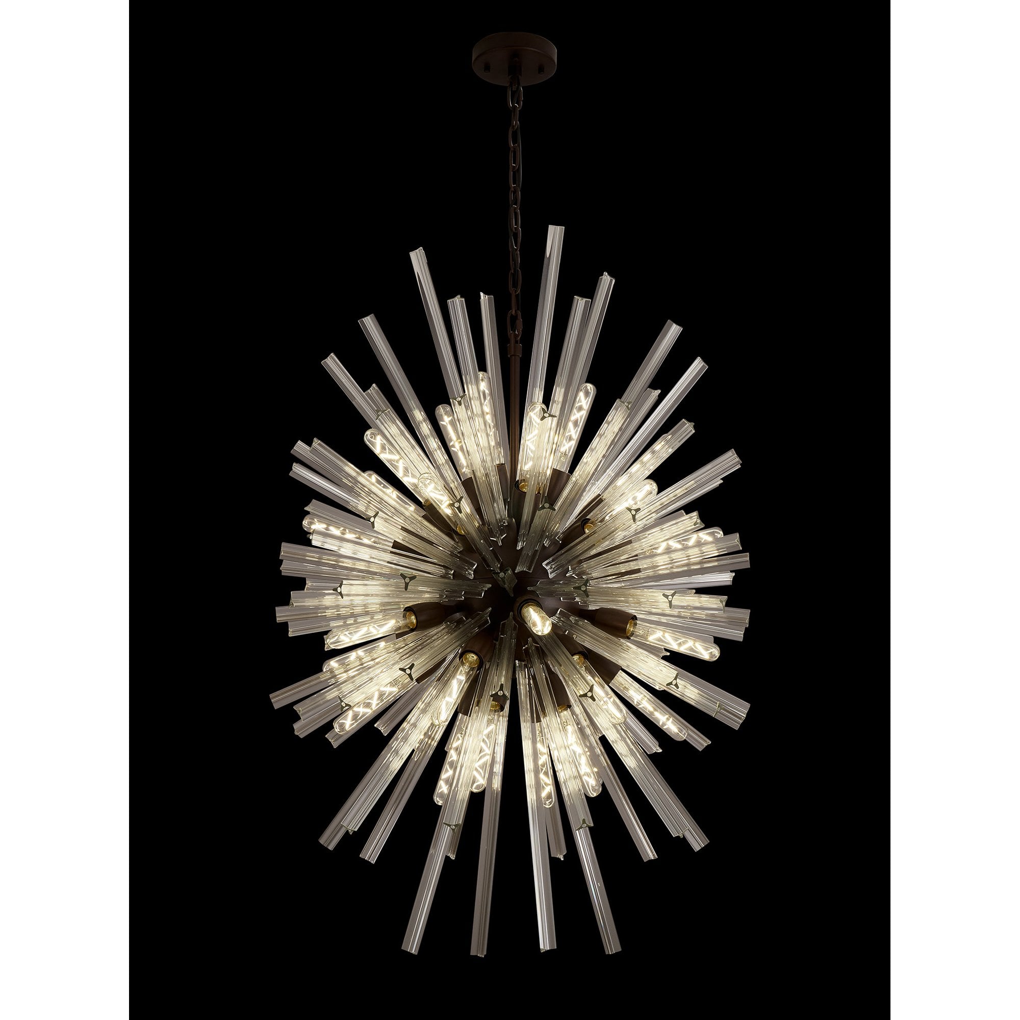 Fabula Wordworth 32 Light Vertical Oval Pendant - Brown Oxide & Clear Glass