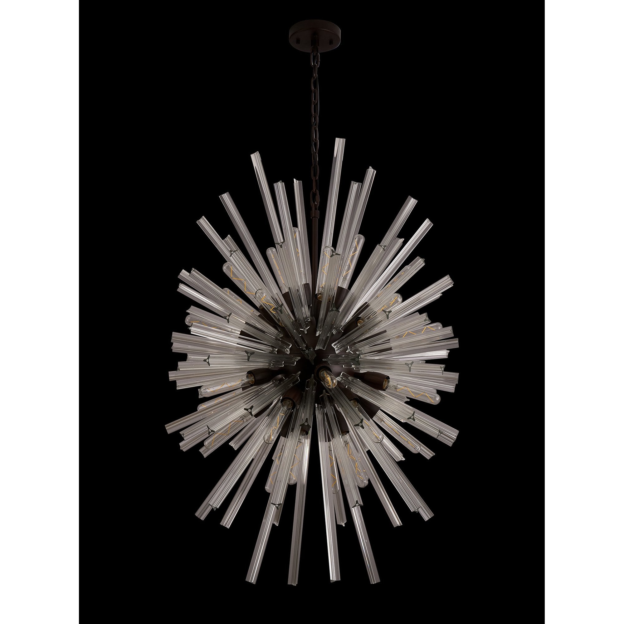 Fabula Wordworth 32 Light Vertical Oval Pendant - Brown Oxide & Clear Glass