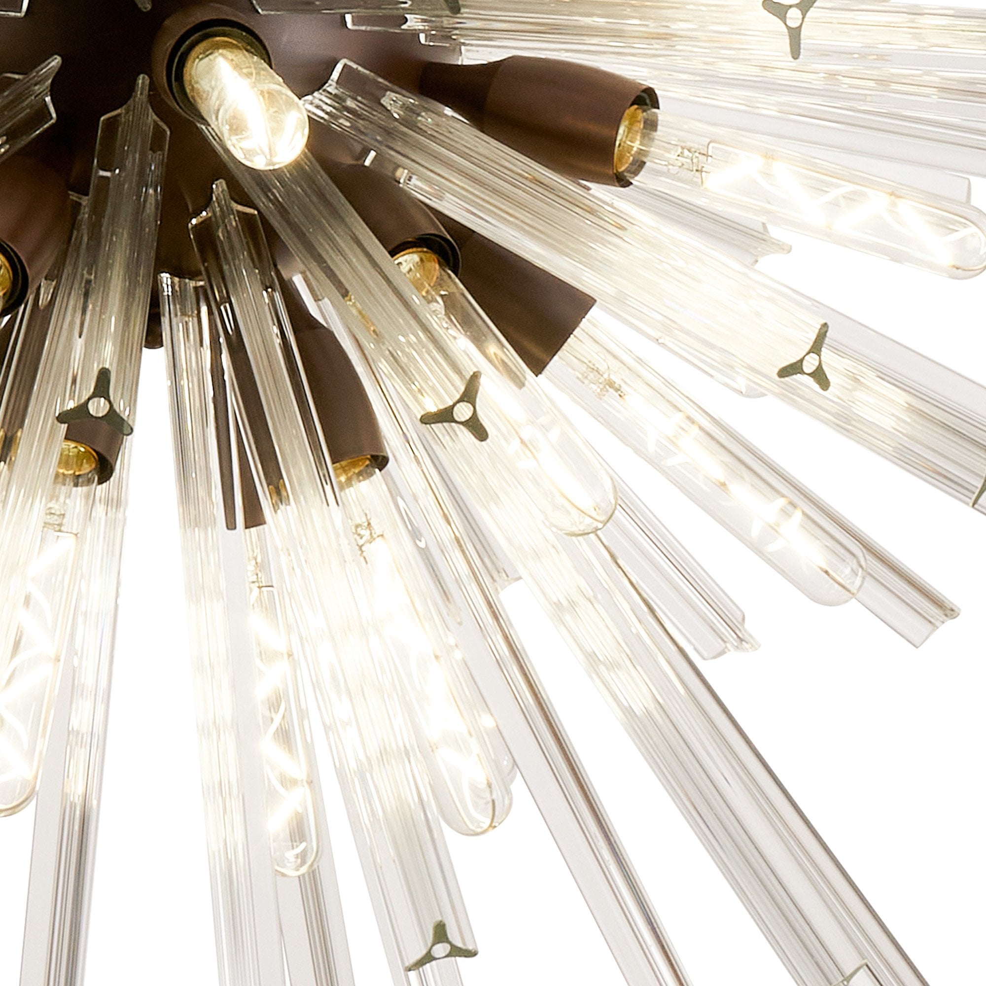 Fabula Wordworth 32 Light Vertical Oval Pendant - Brown Oxide & Clear Glass