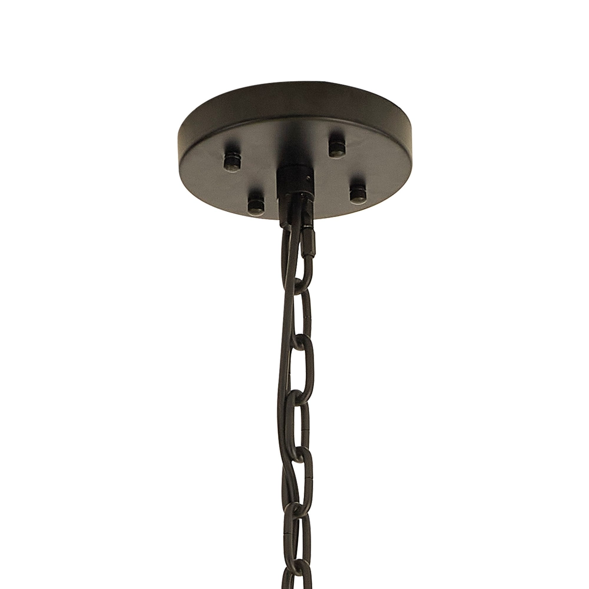 Fabula Wordworth 32 Light Vertical Oval Pendant - Matt Black & Champagne Glass