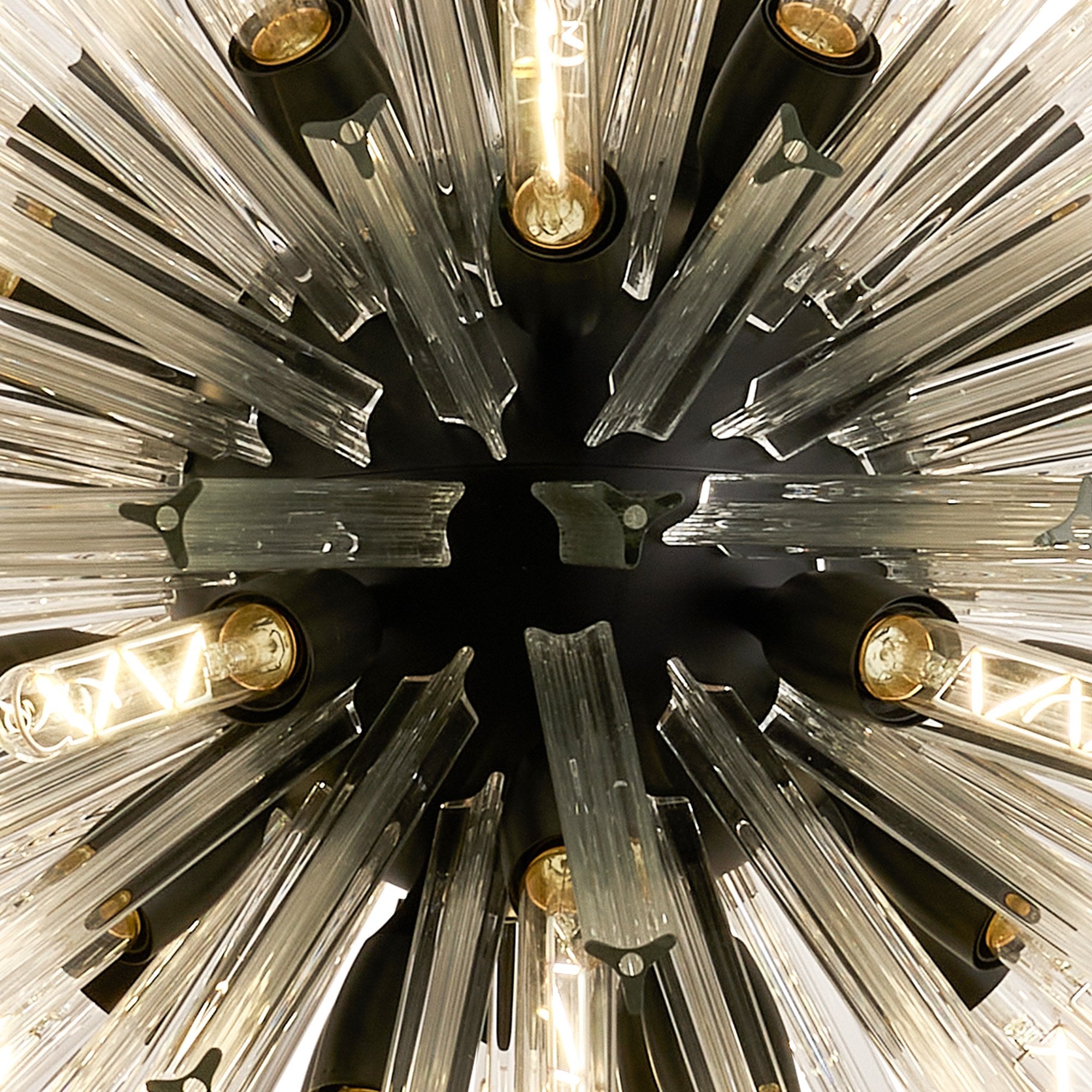 Fabula Wordworth 32 Light Vertical Oval Pendant - Matt Black & Clear Glass