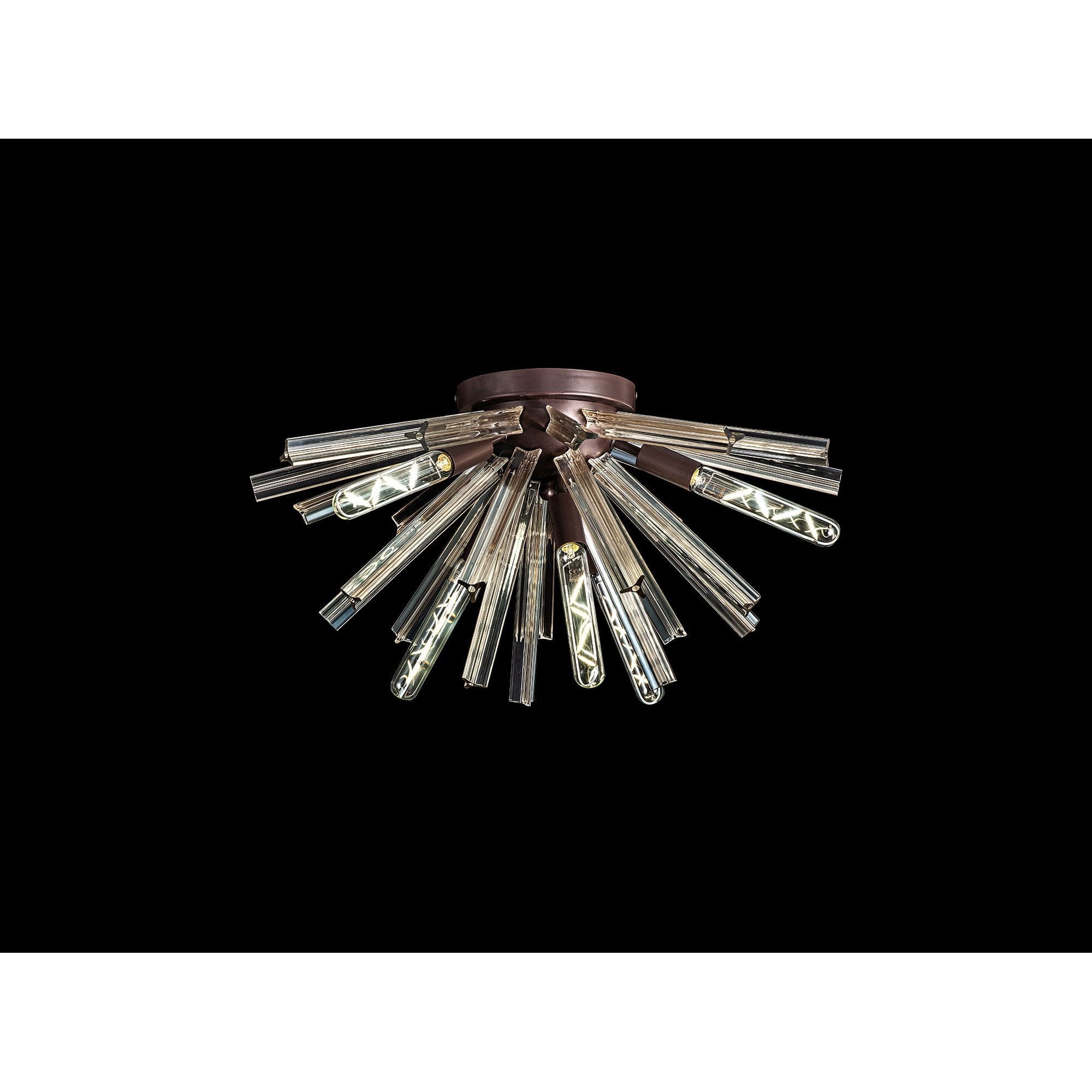 Fabula Wordworth 6 Light Semi-Flush Light - Brown Oxide & Champagne Gold Glass