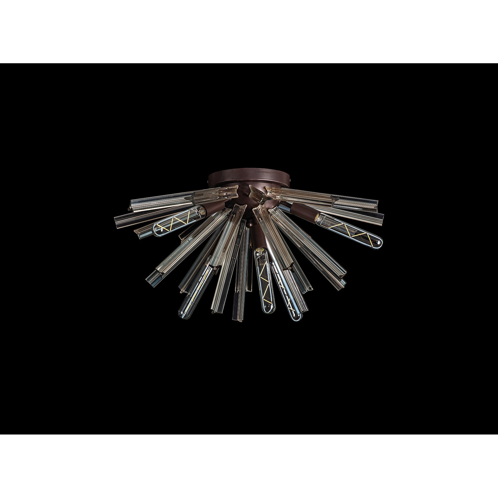 Fabula Wordworth 6 Light Semi-Flush Light - Brown Oxide & Champagne Gold Glass