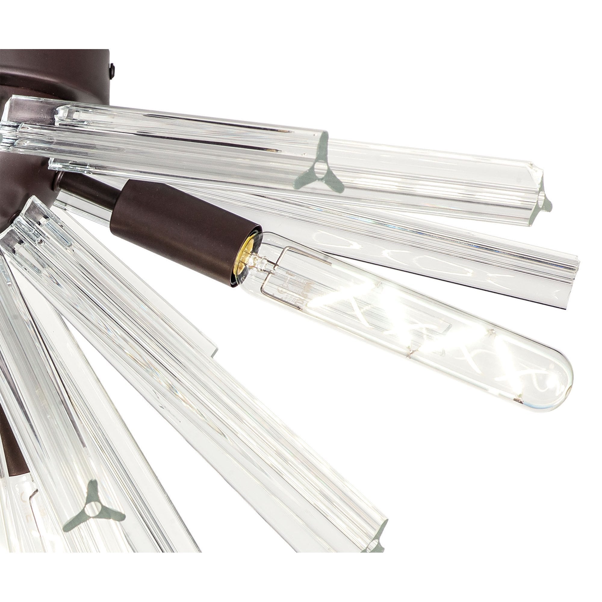 Fabula Wordworth 6 Light Semi-Flush Light - Brown Oxide & Champagne Gold Glass