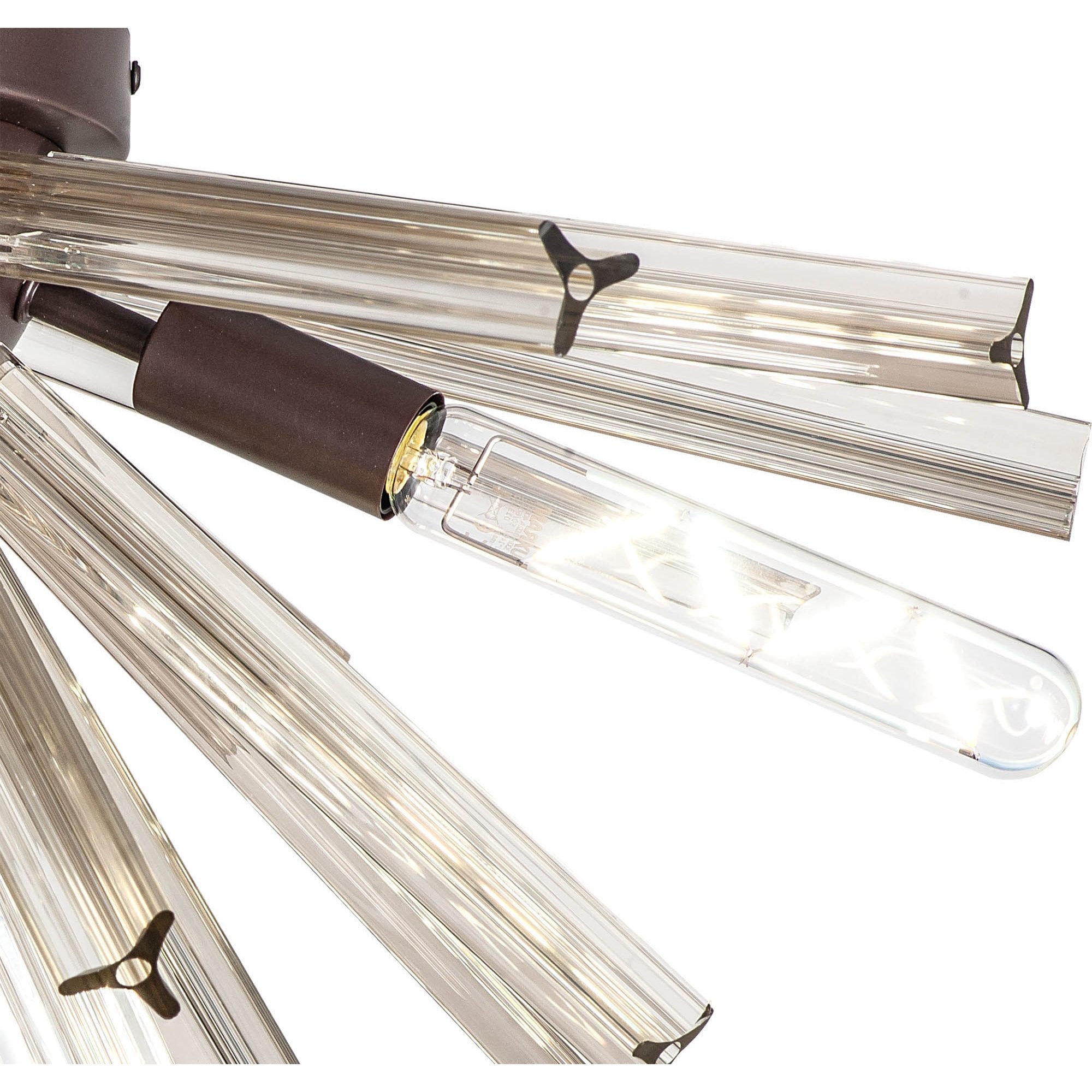Fabula Wordworth 6 Light Semi-Flush Light - Brown Oxide & Clear Glass